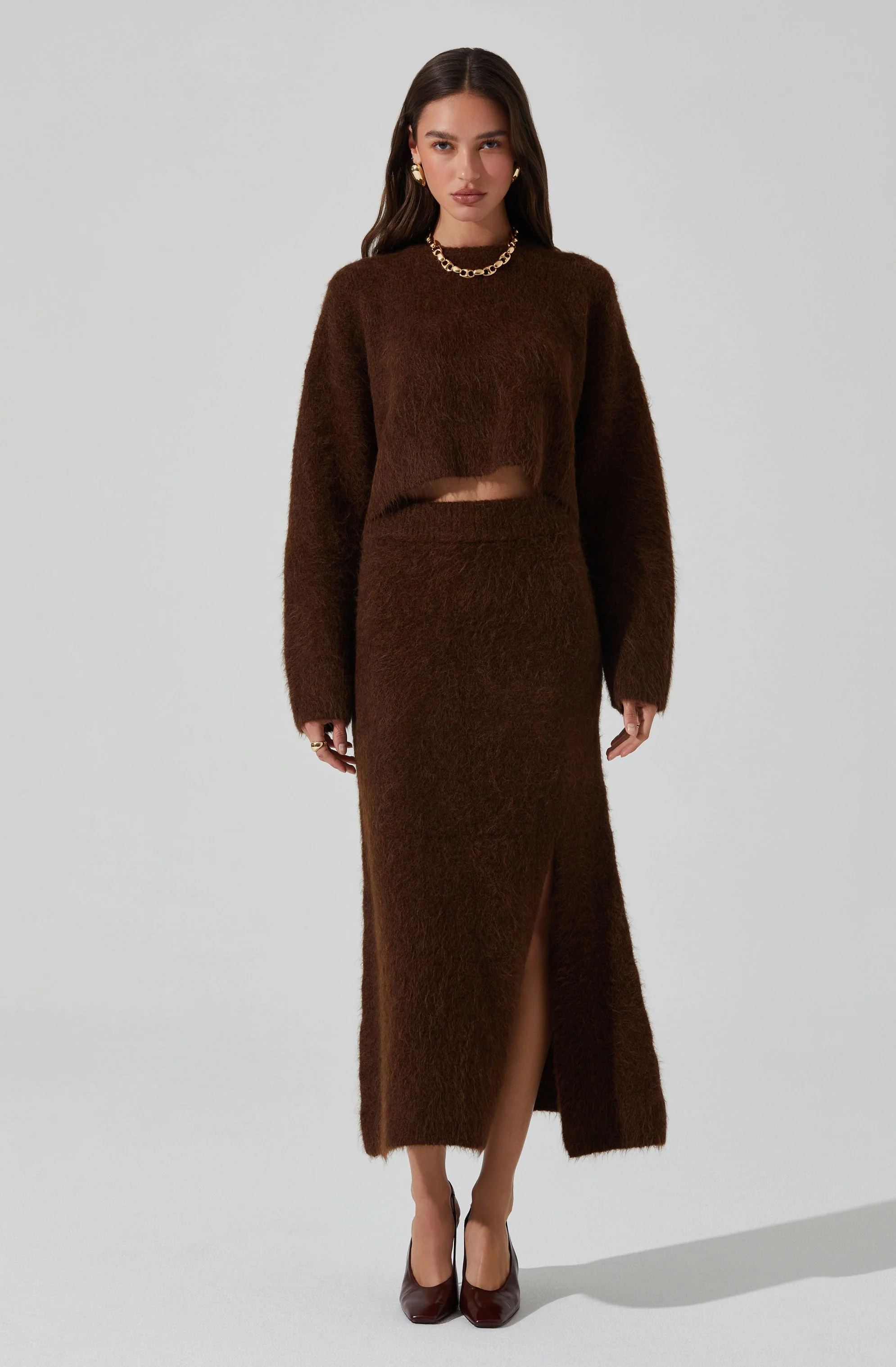 Sinisa Brushed Wool Midi Skirt - Image 3