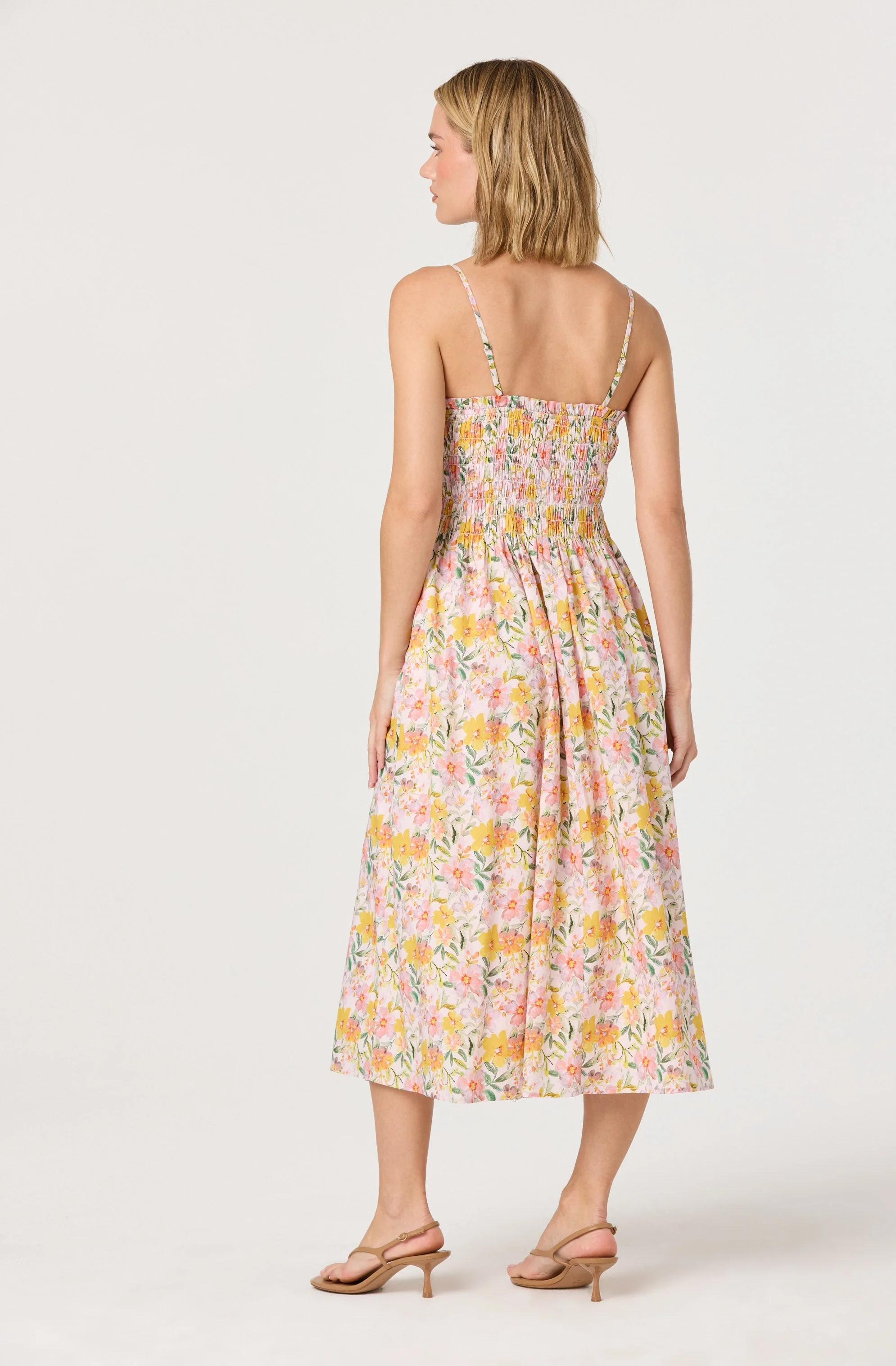 Smocked Floral Midi Dress - Image 10
