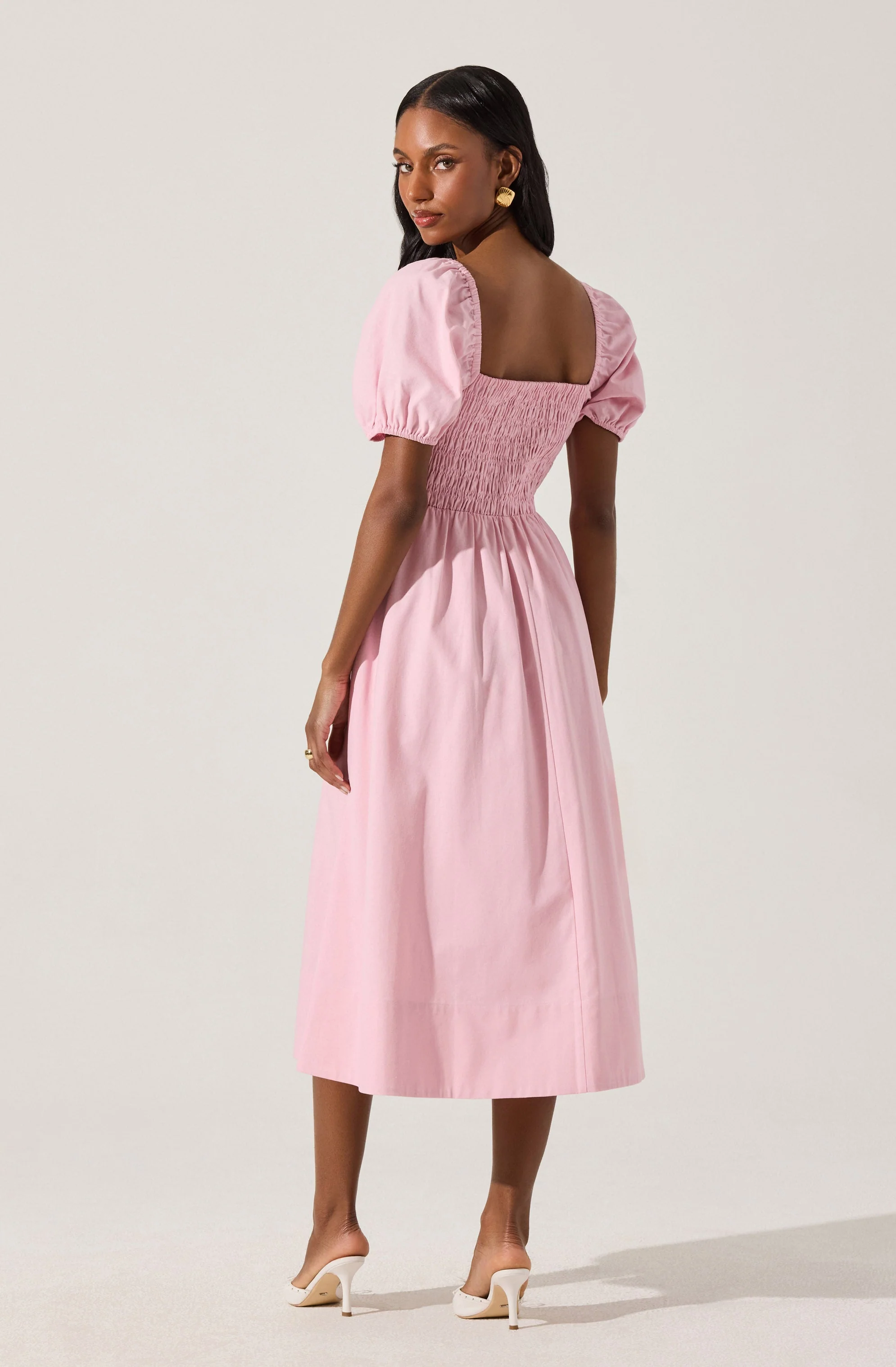 Smocked Bow Midi Dress - Image 11
