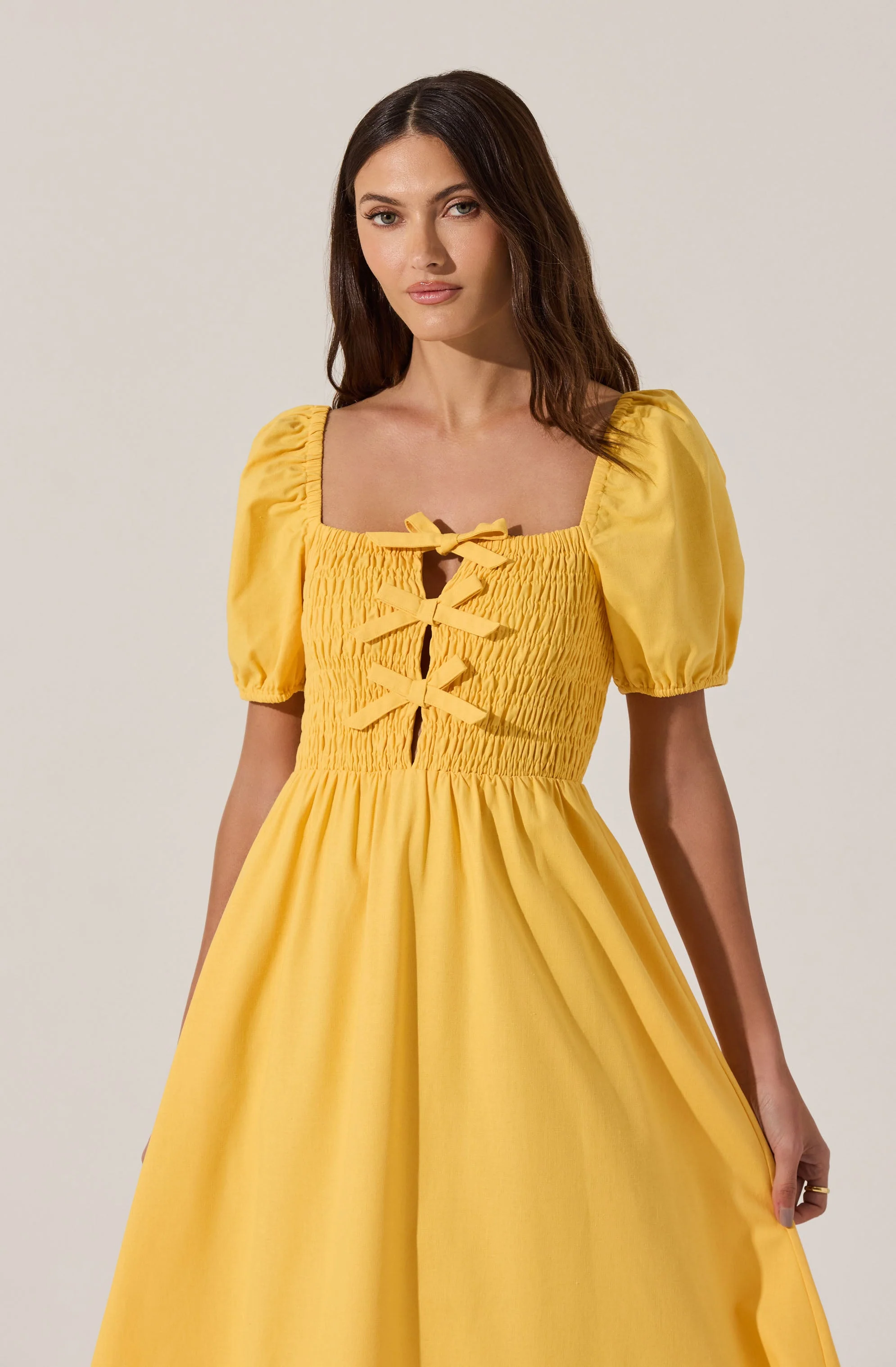 Smocked Bow Midi Dress - Image 14