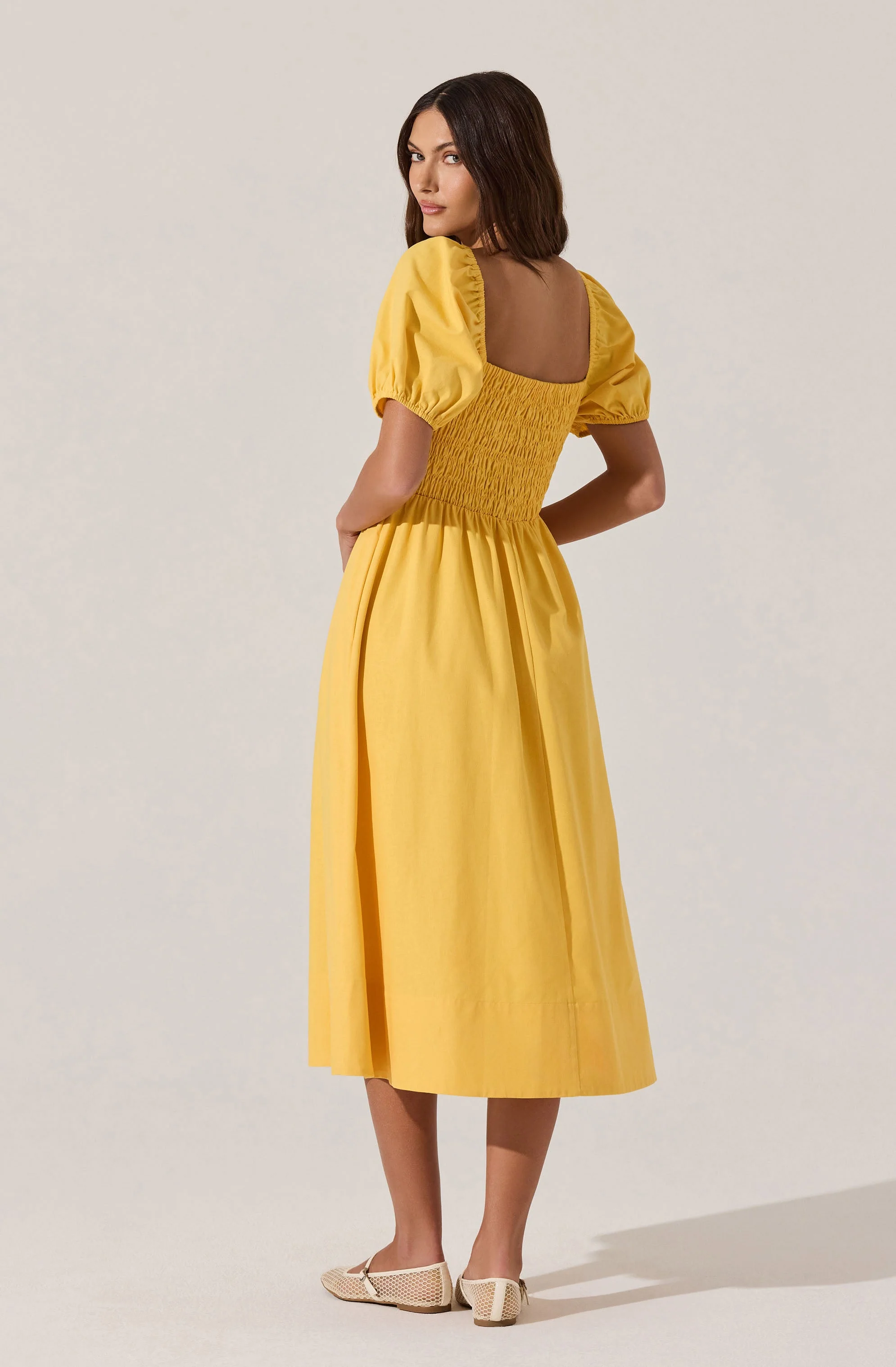 Smocked Bow Midi Dress - Image 16