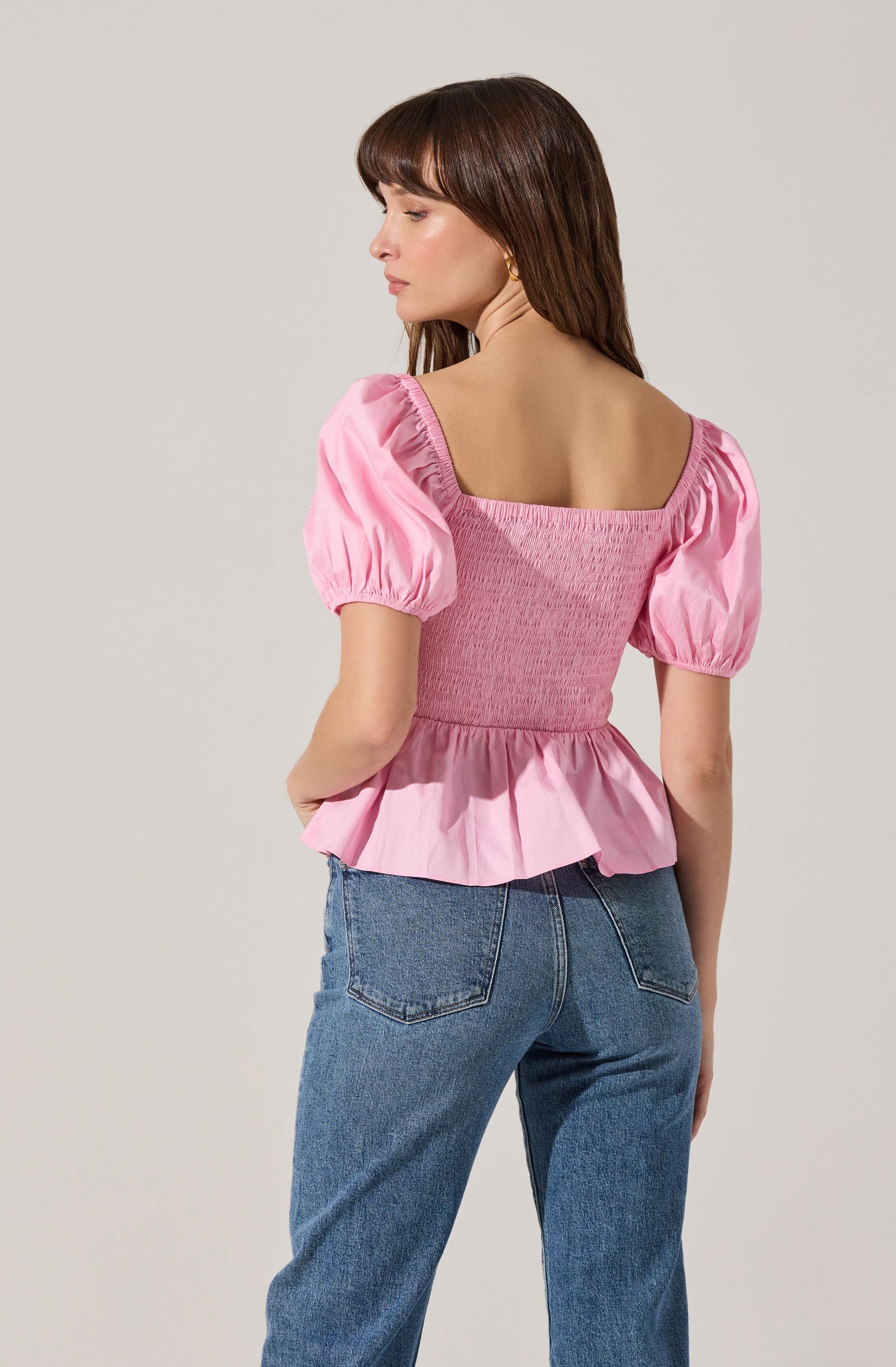 Bow Front Peplum Top - Image 12