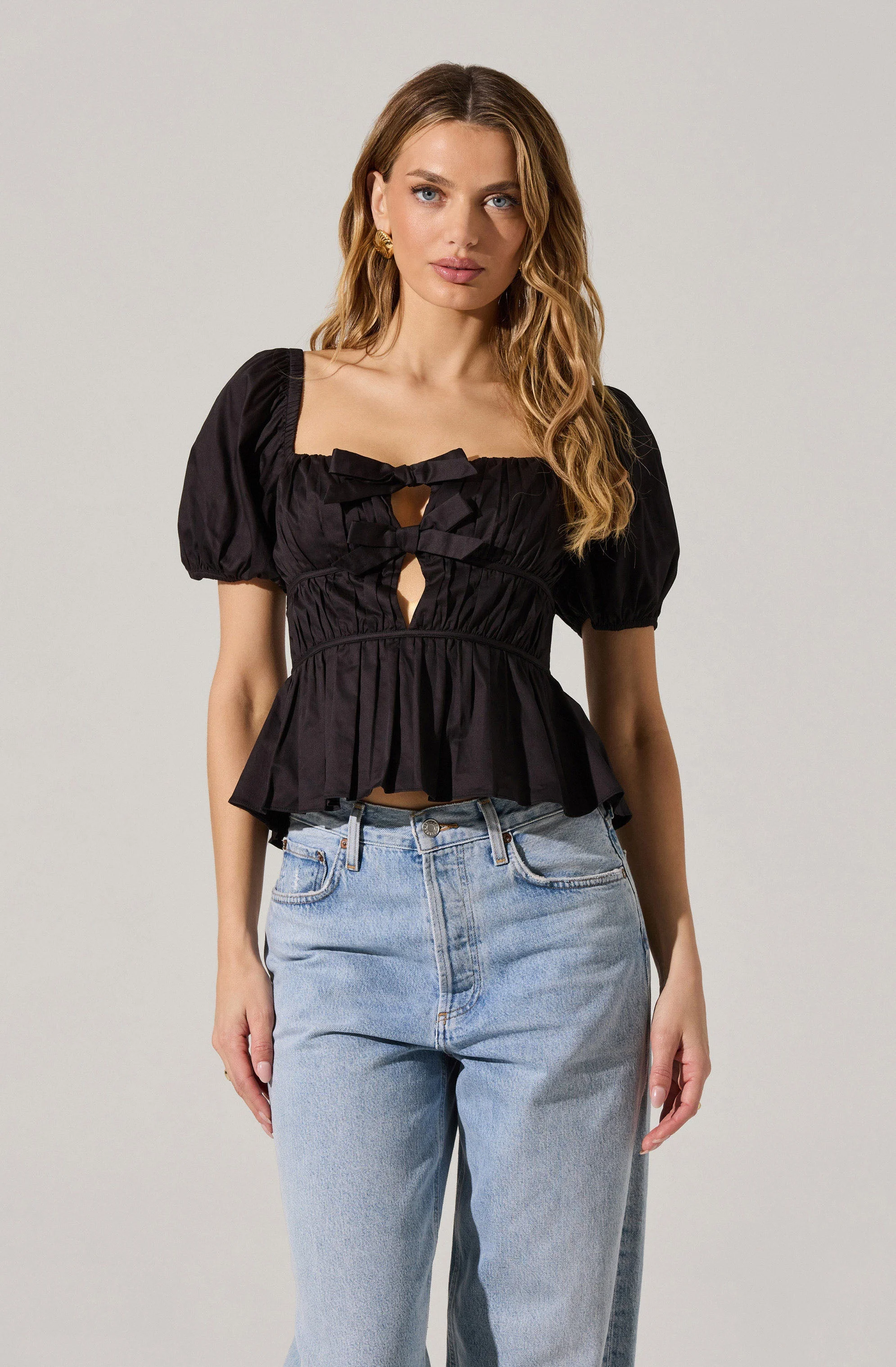 Bow Front Peplum Top - Image 13