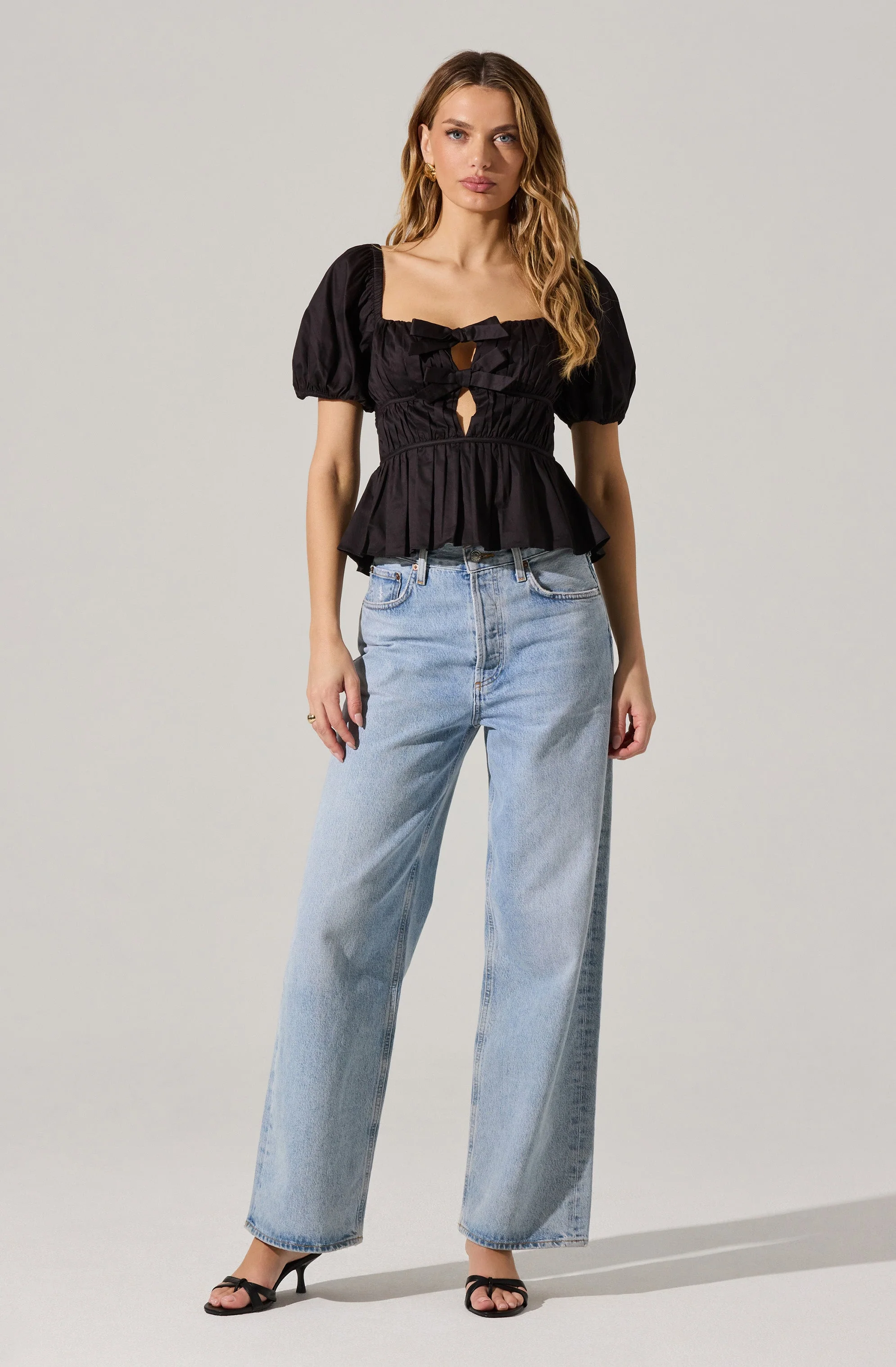 Bow Front Peplum Top - Image 17