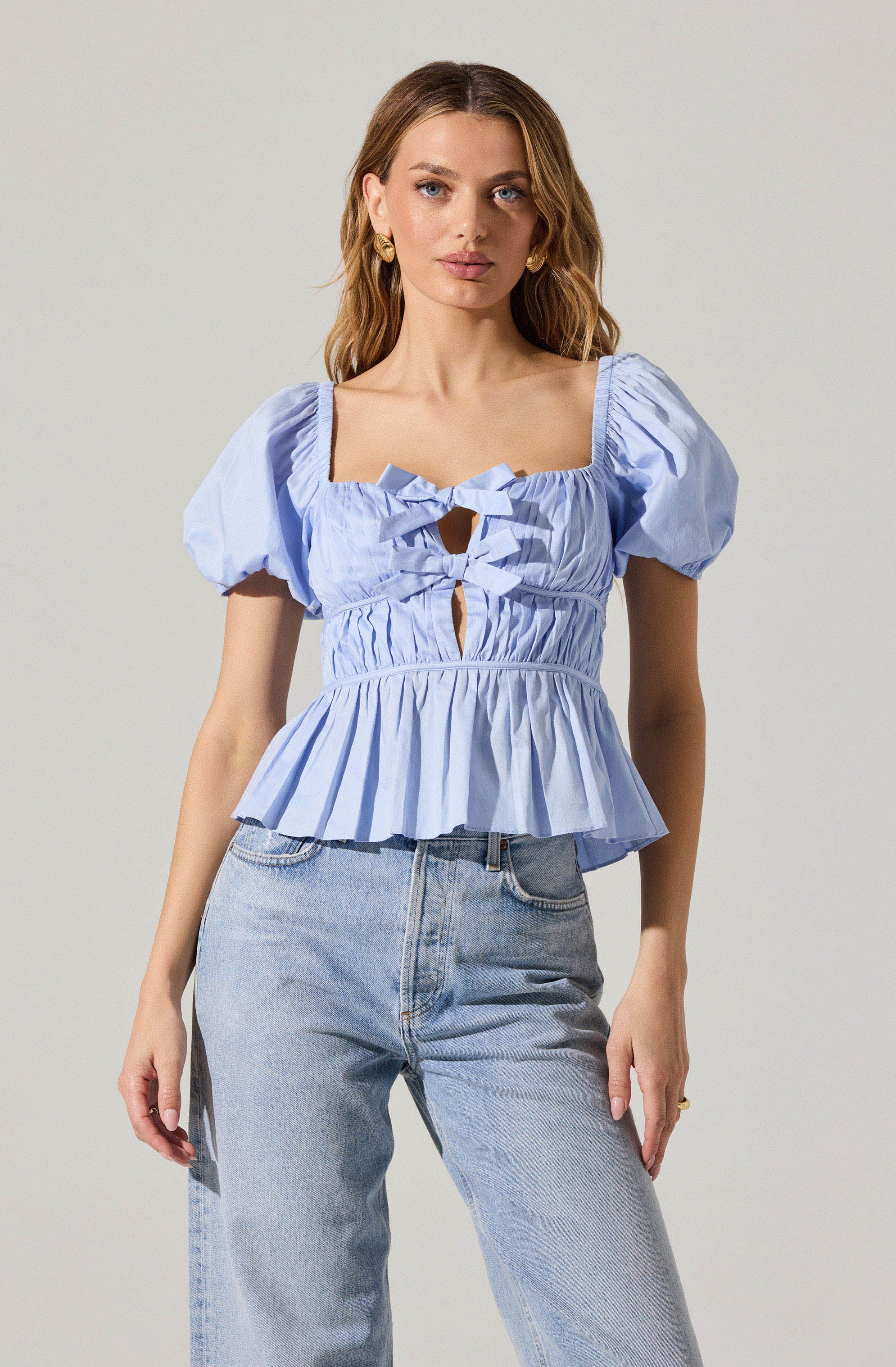 Bow Front Peplum Top - Image 19