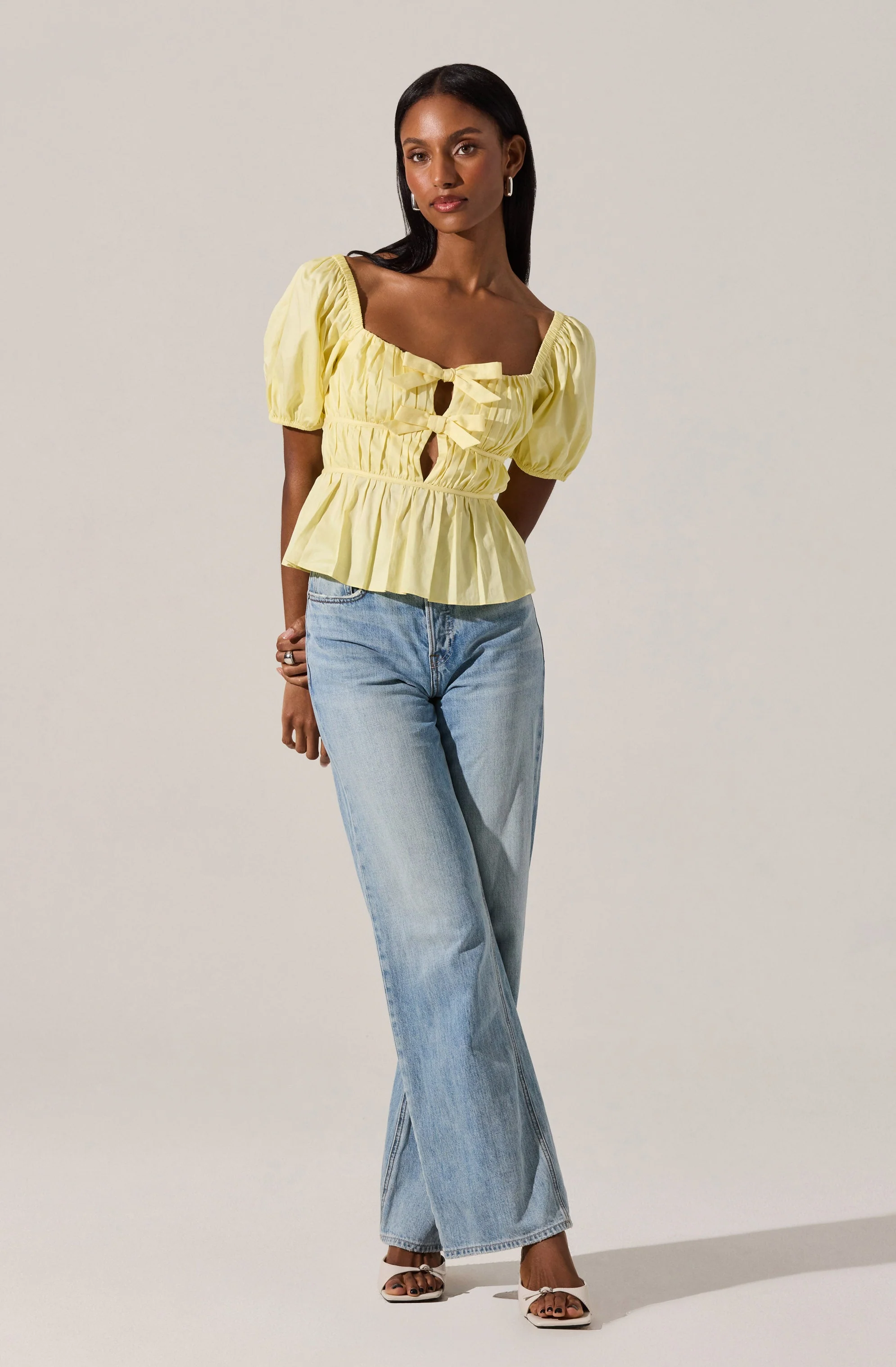 Bow Front Peplum Top - Image 2