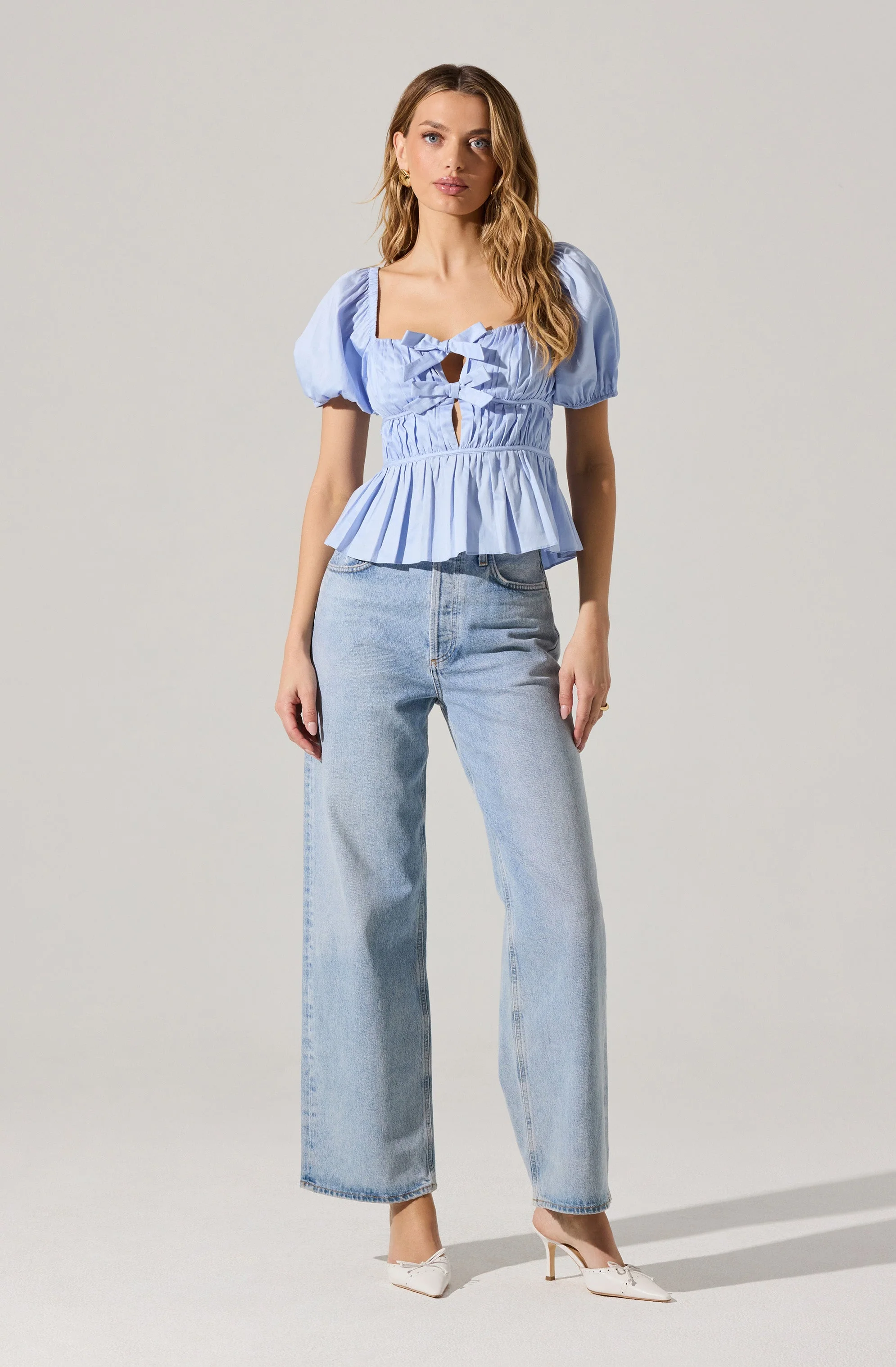 Bow Front Peplum Top - Image 20
