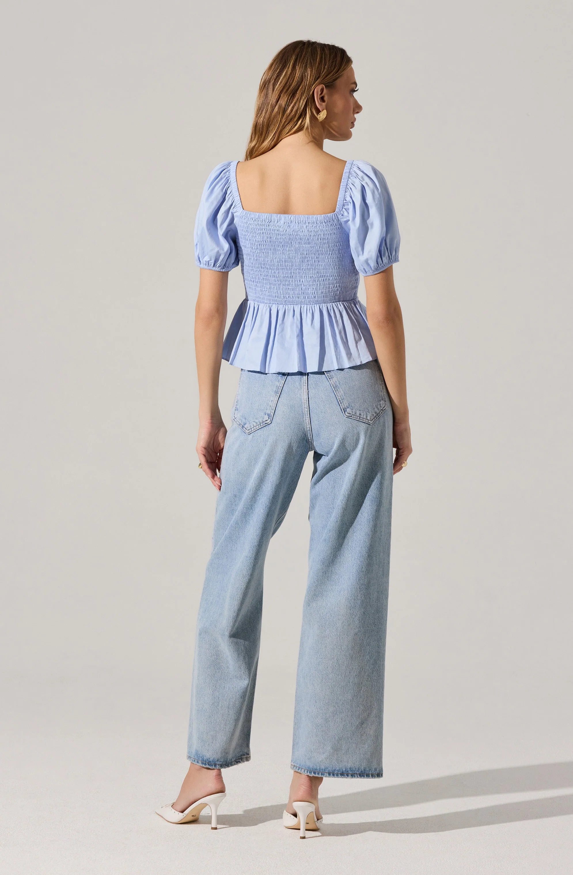 Bow Front Peplum Top - Image 23