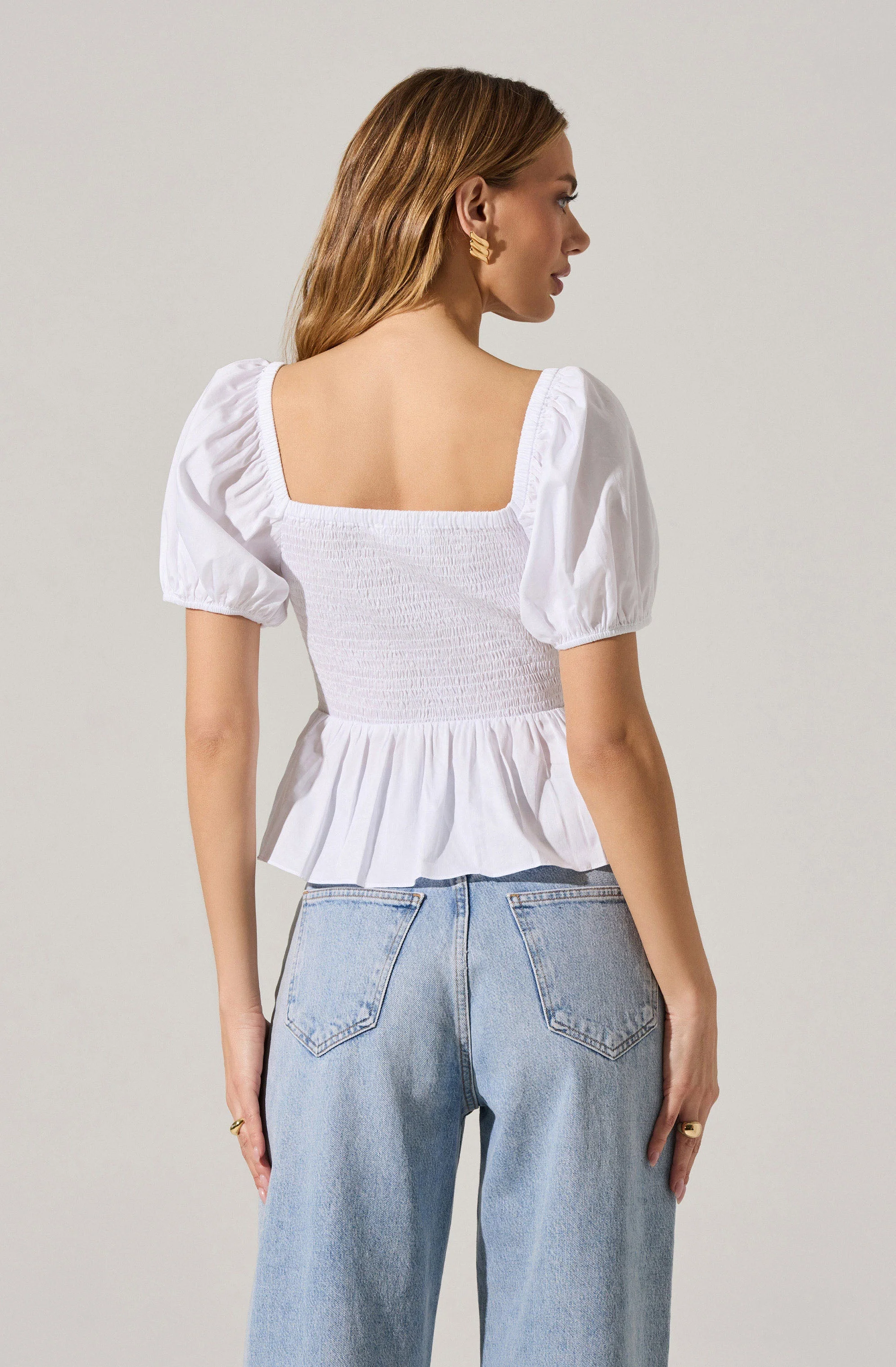 Bow Front Peplum Top - Image 29