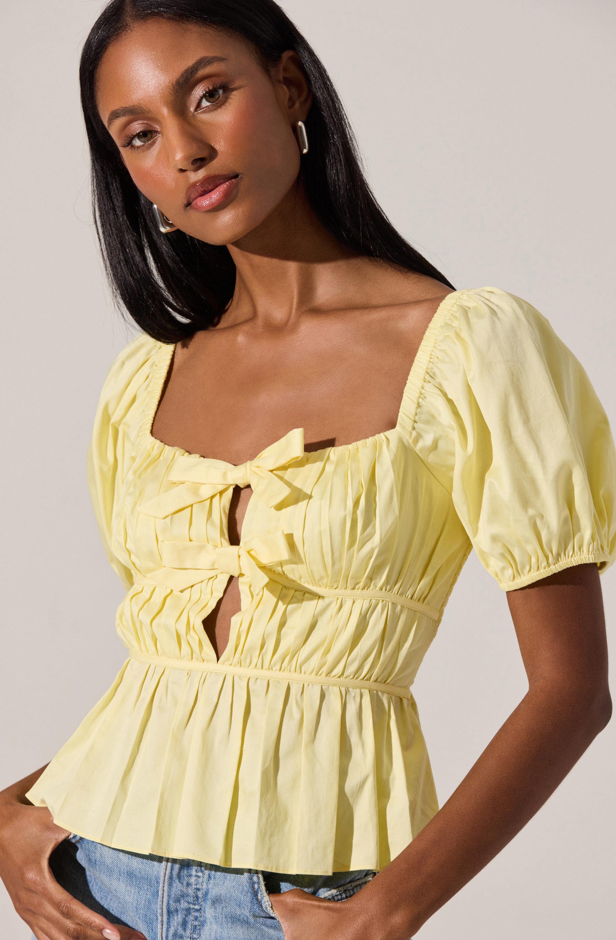 Bow Front Peplum Top - Image 3
