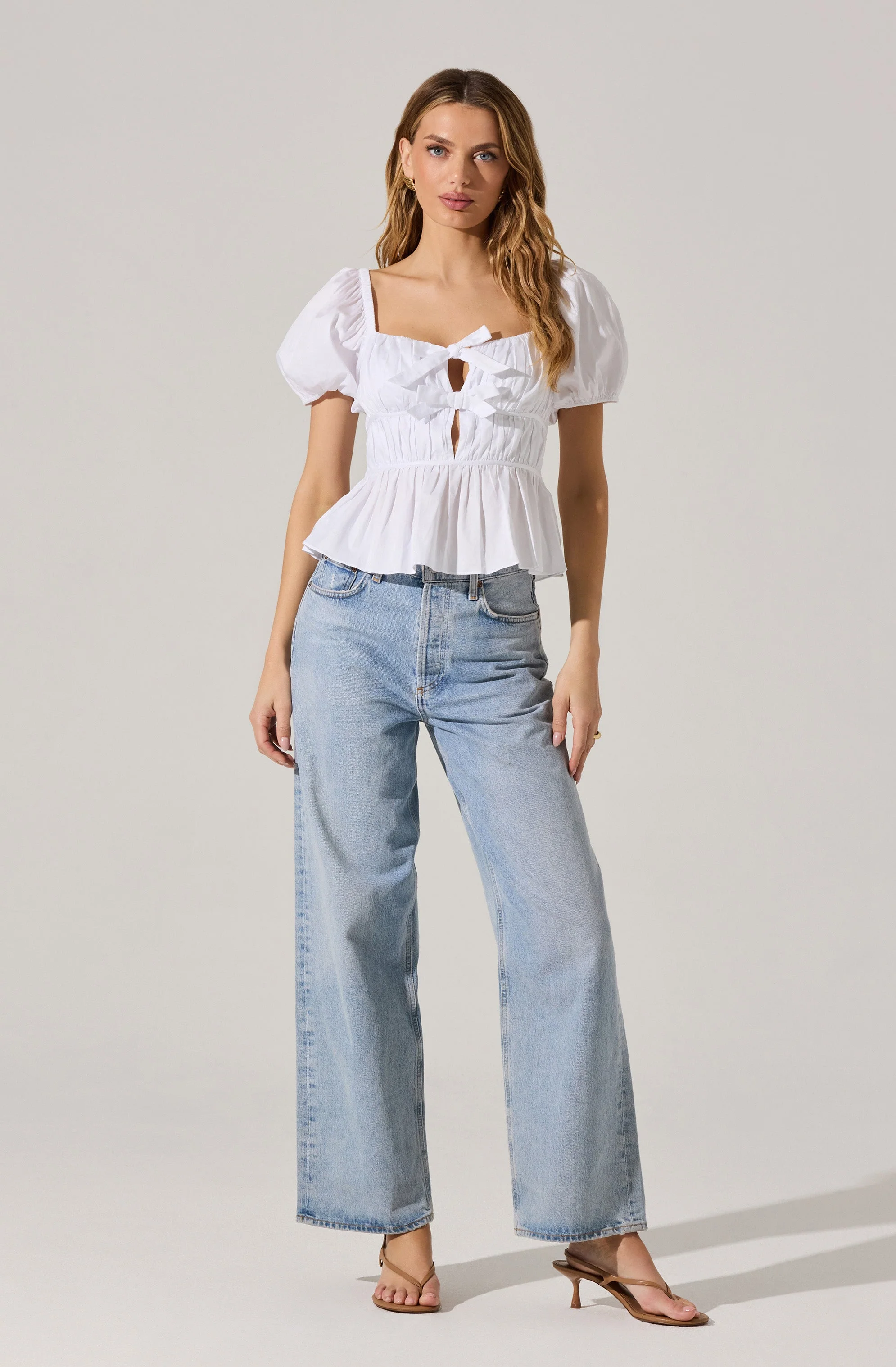 Bow Front Peplum Top - Image 30