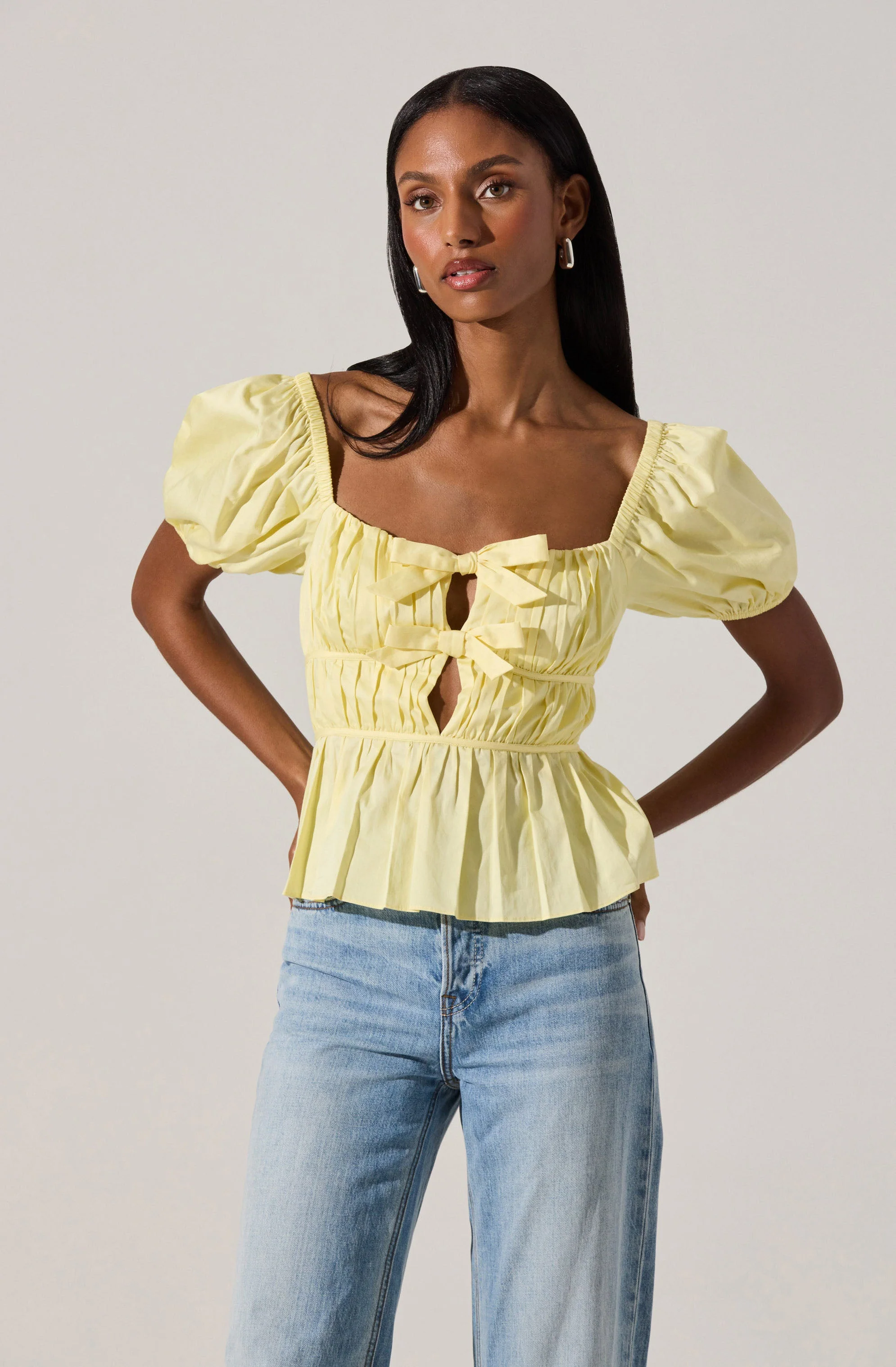 Bow Front Peplum Top - Image 5