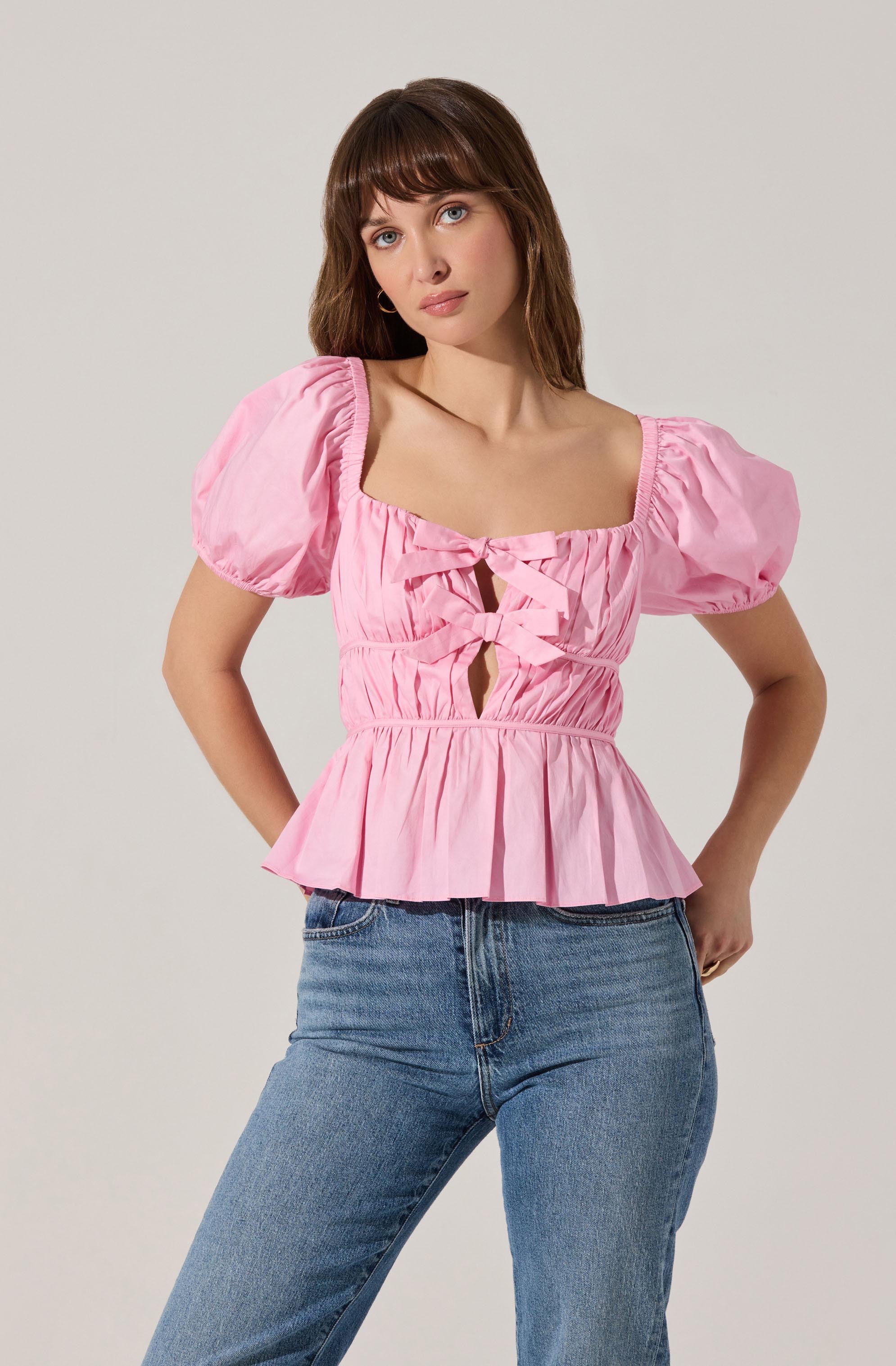 Bow Front Peplum Top - Image 7