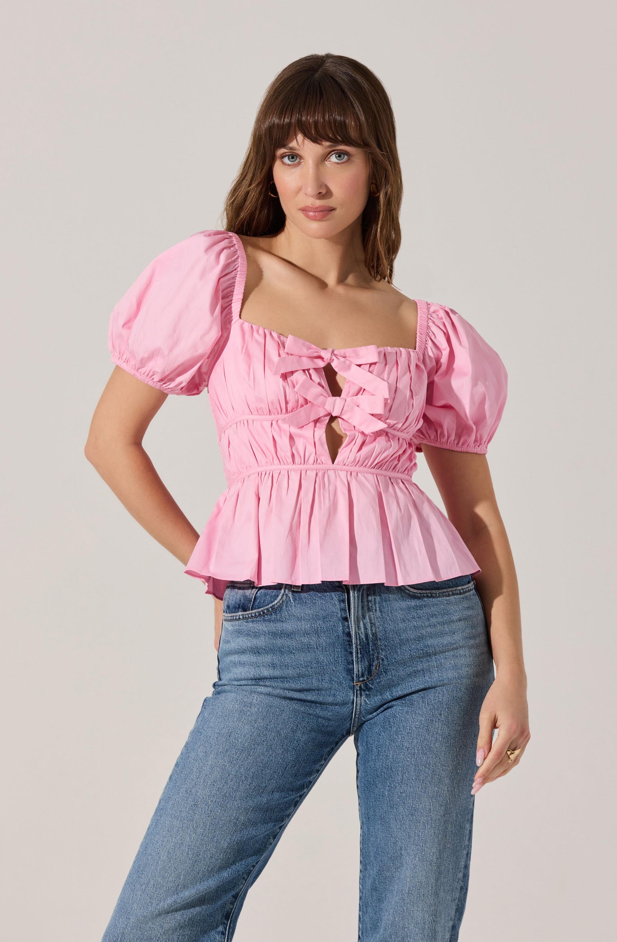 Bow Front Peplum Top - Image 9