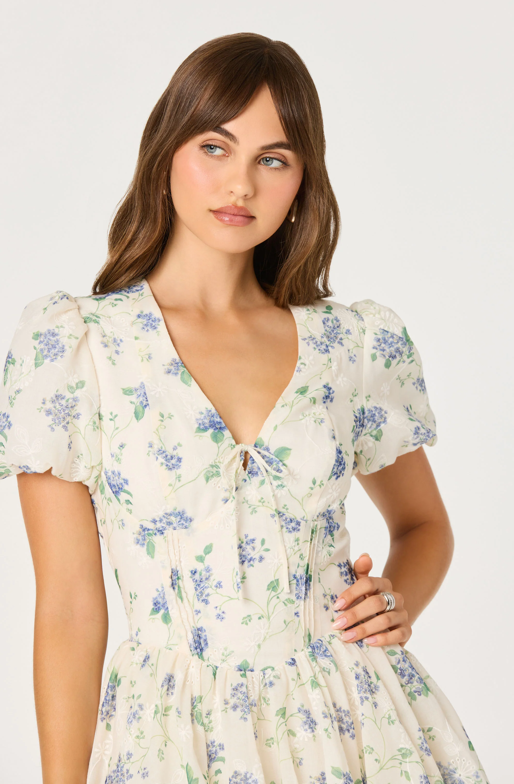 Sommer Floral Puff Sleeve Mini Dress - Image 5
