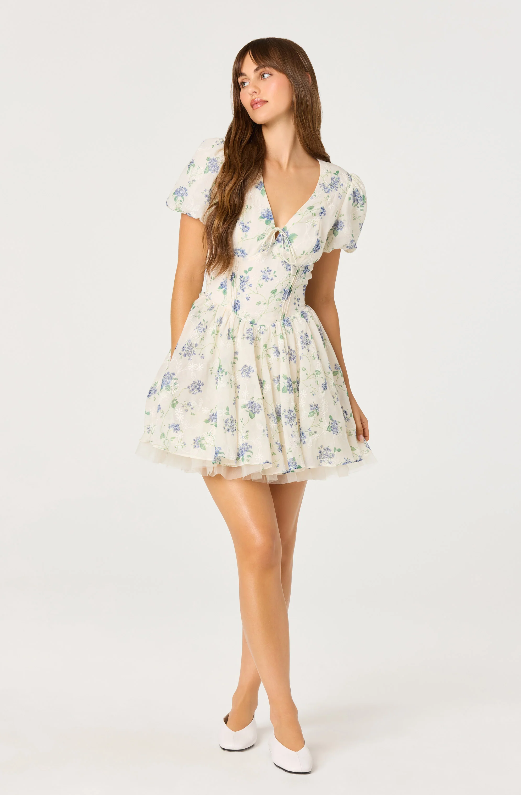 Sommer Floral Puff Sleeve Mini Dress - Image 6