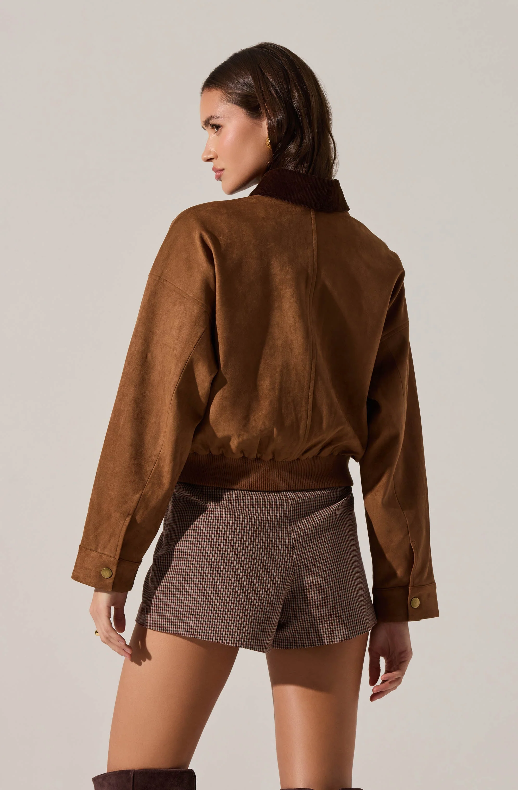 Sorine Faux Suede Bomber Jacket - Image 3
