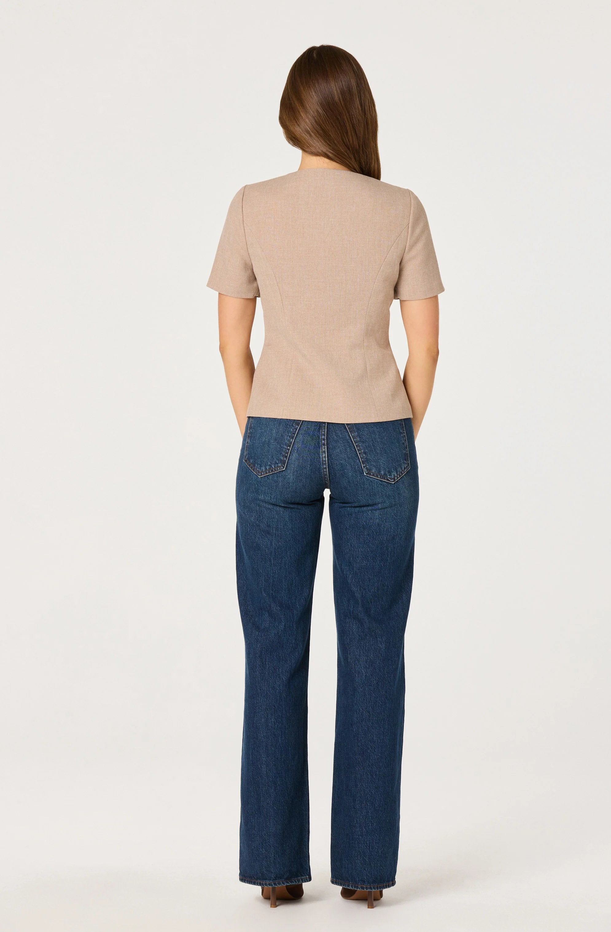 Short Sleeve Square Neck Blazer - Image 4