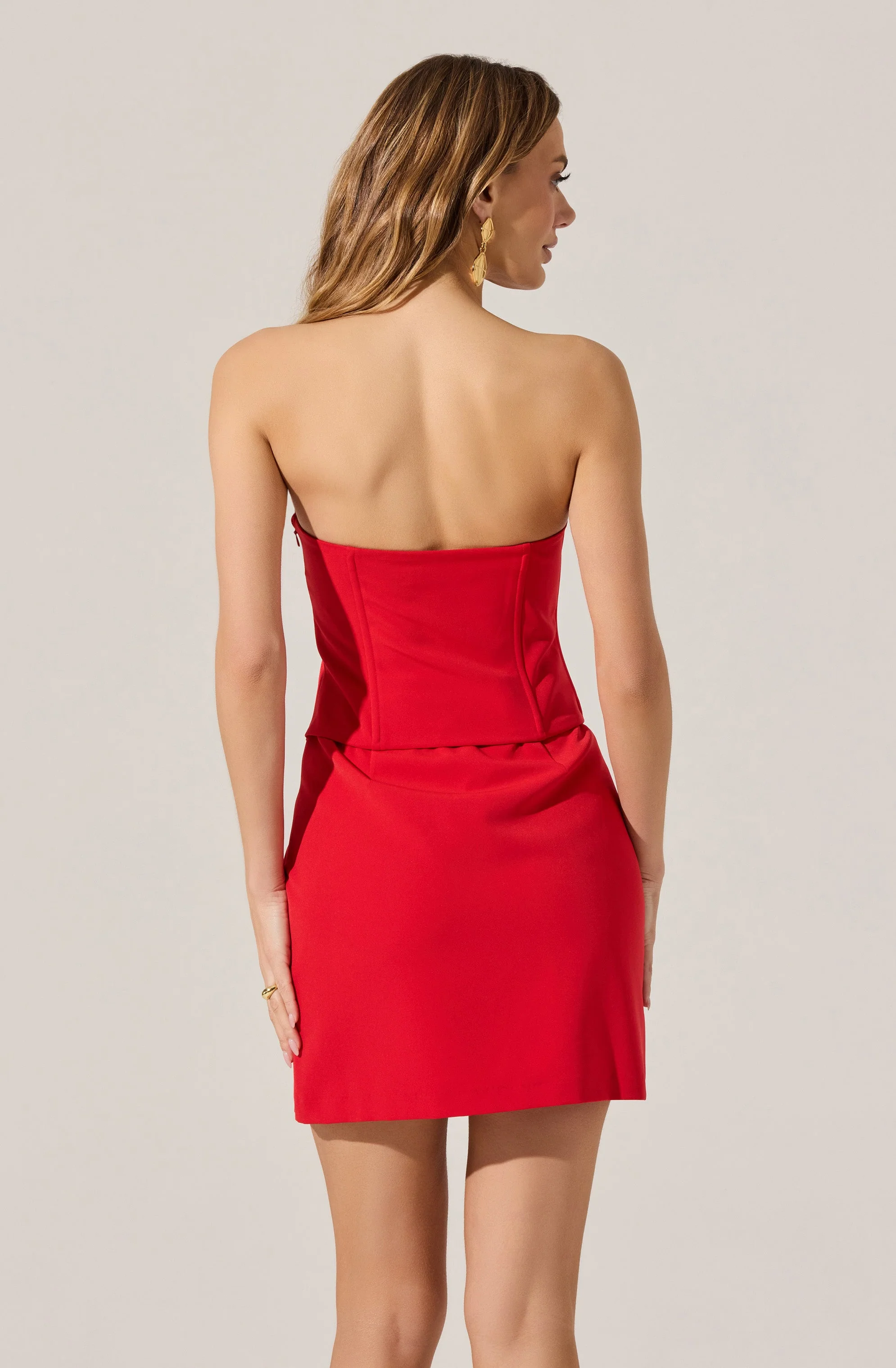 Strapless Layered Bow Mini Dress - Image 17