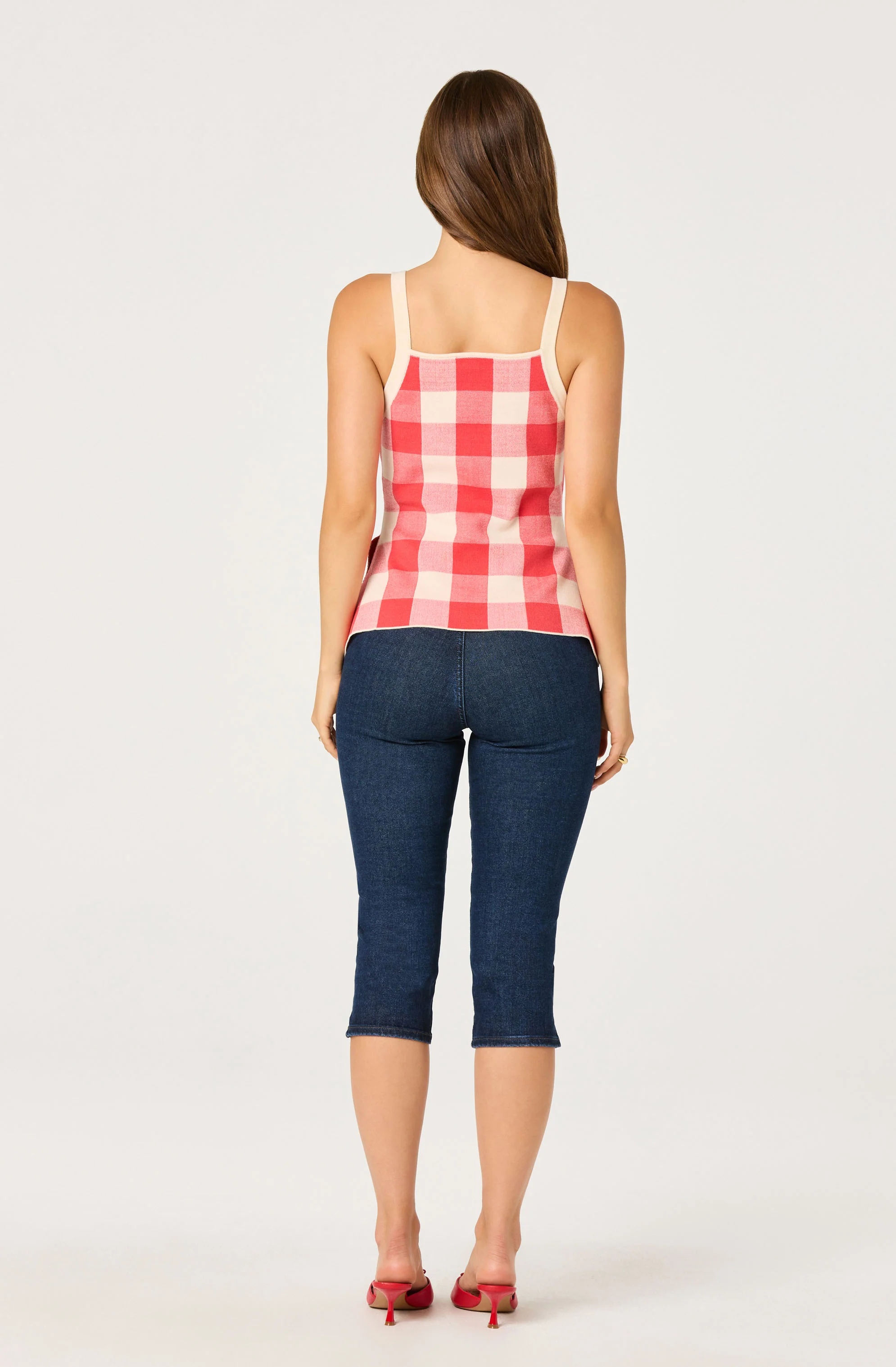Sue Check Square-Neck Top - Image 3
