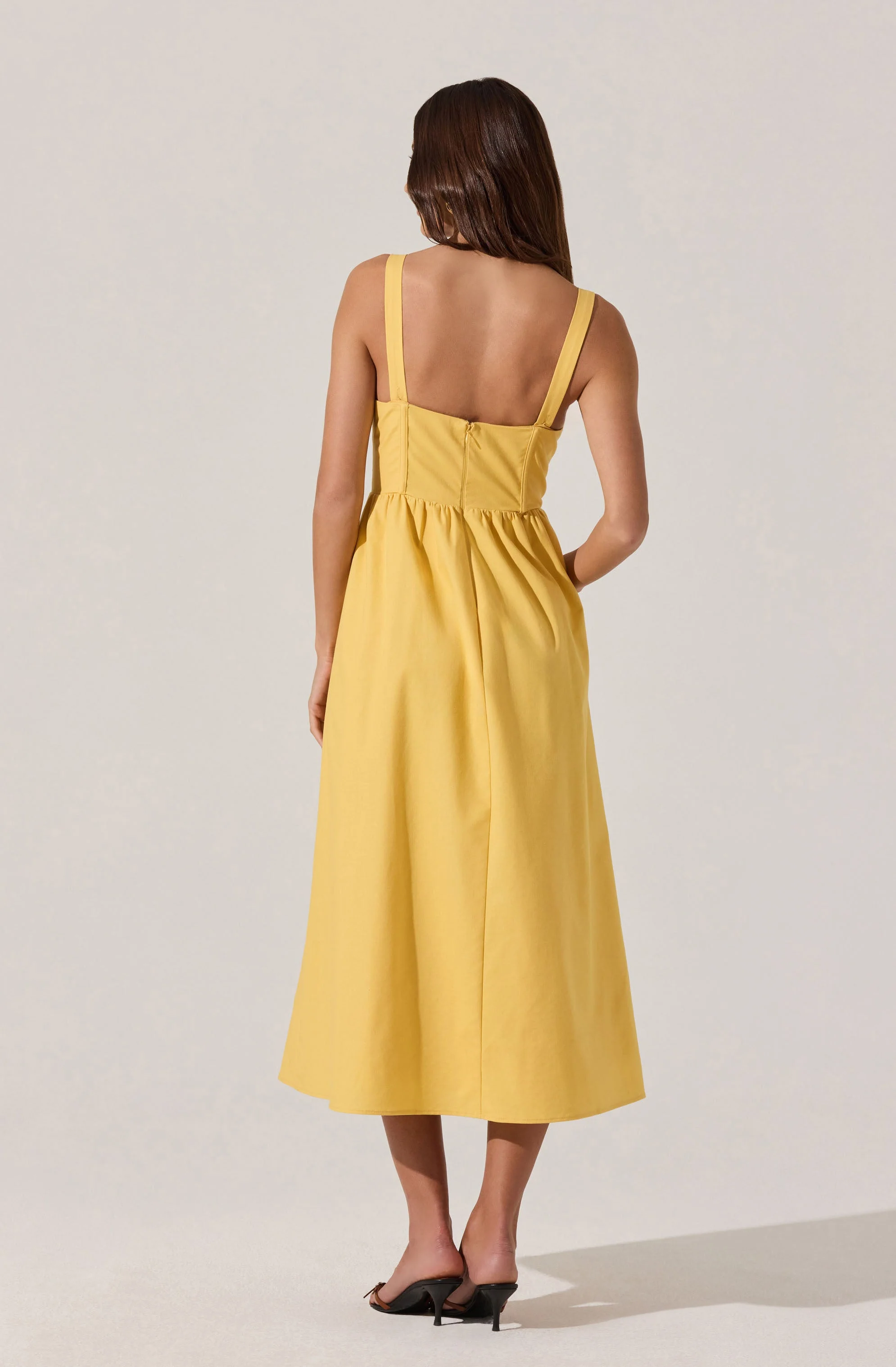 Sweetheart Corset Linen Dress - Image 3