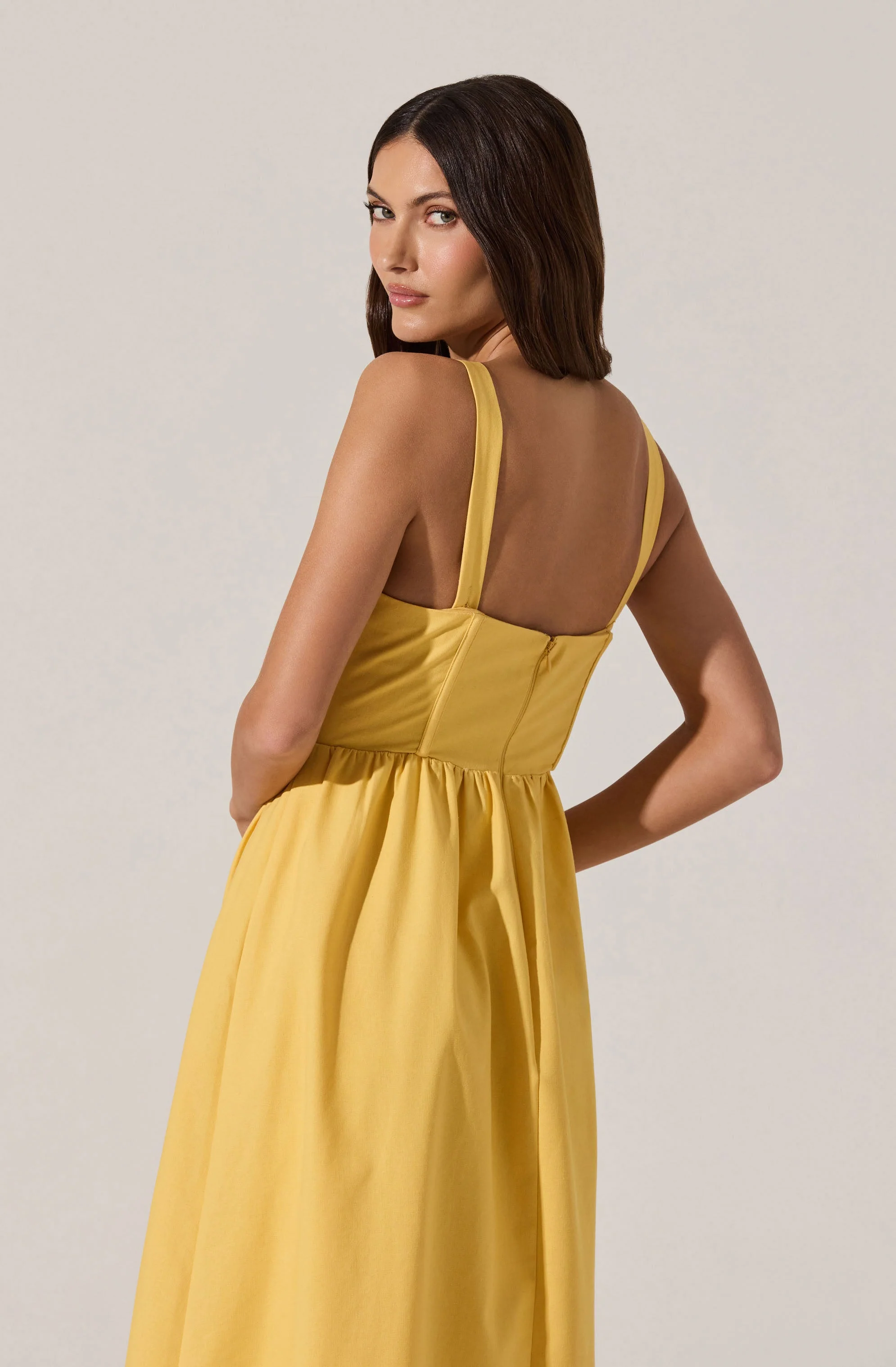 Sweetheart Corset Linen Dress - Image 6