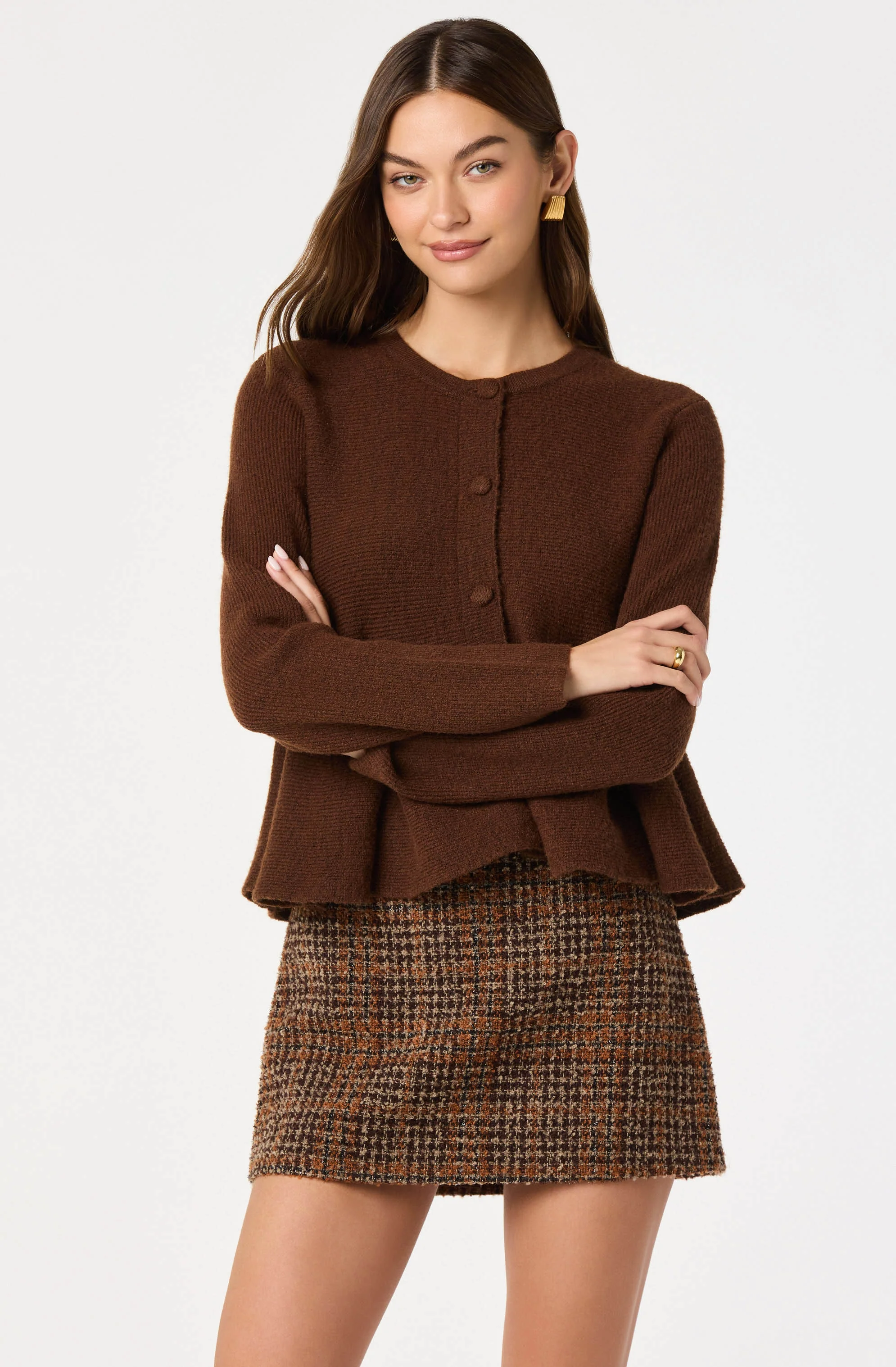 Swing Hem Peplum Cardigan - Image 2