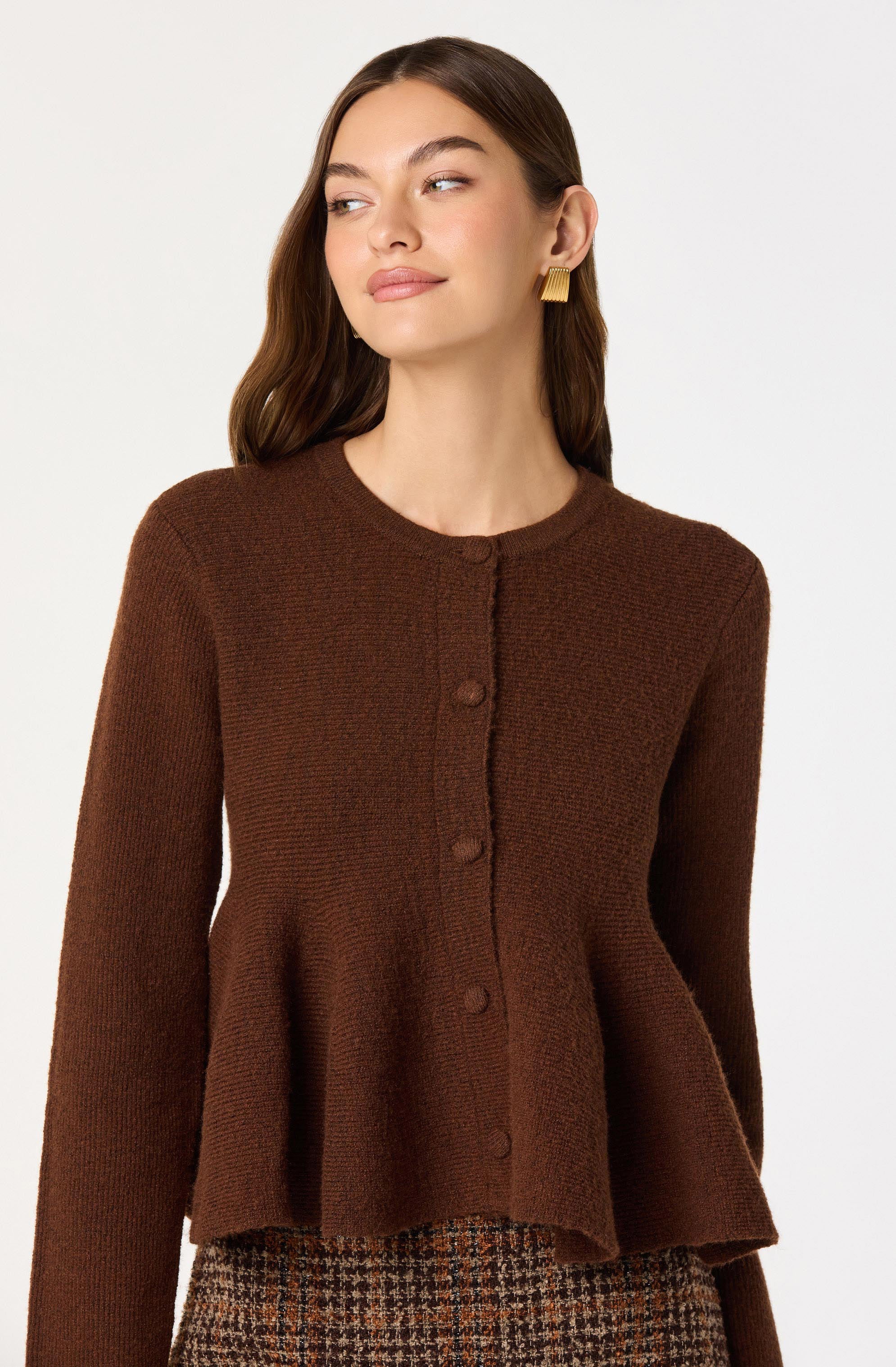 Swing Hem Peplum Cardigan - Image 6
