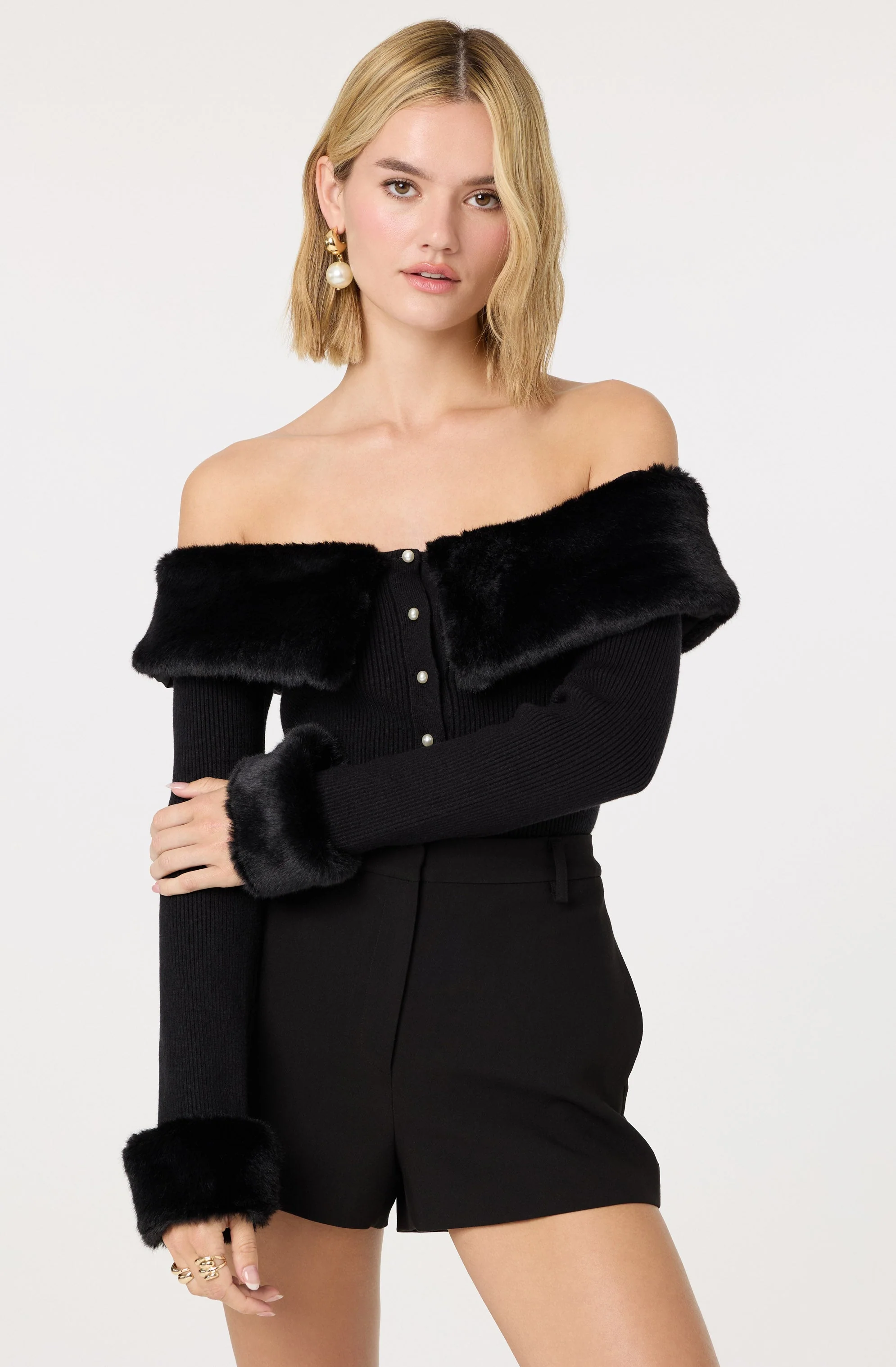 Tabathia Faux Fur Trim Sweater - Image 2