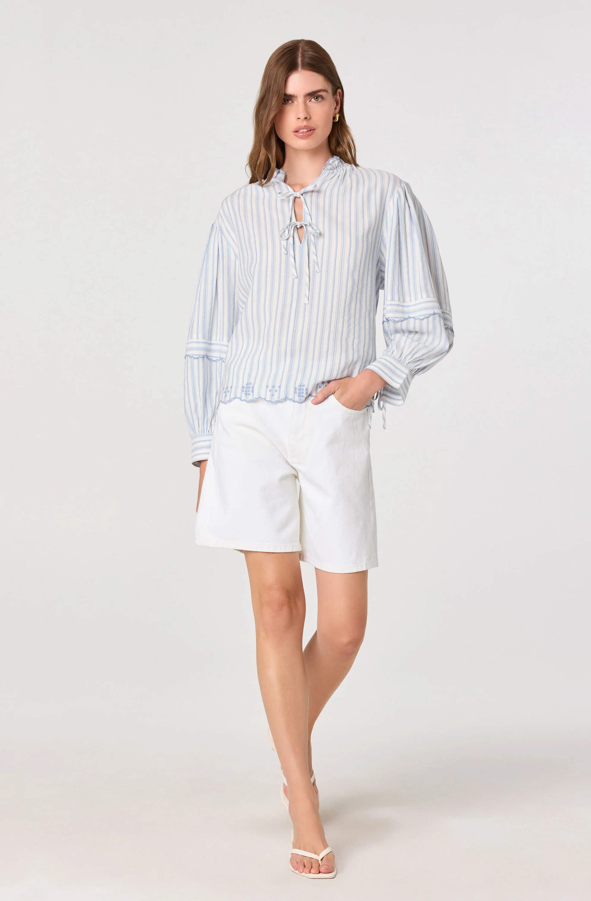 Taliyah Striped Peasant Blouse - Image 6