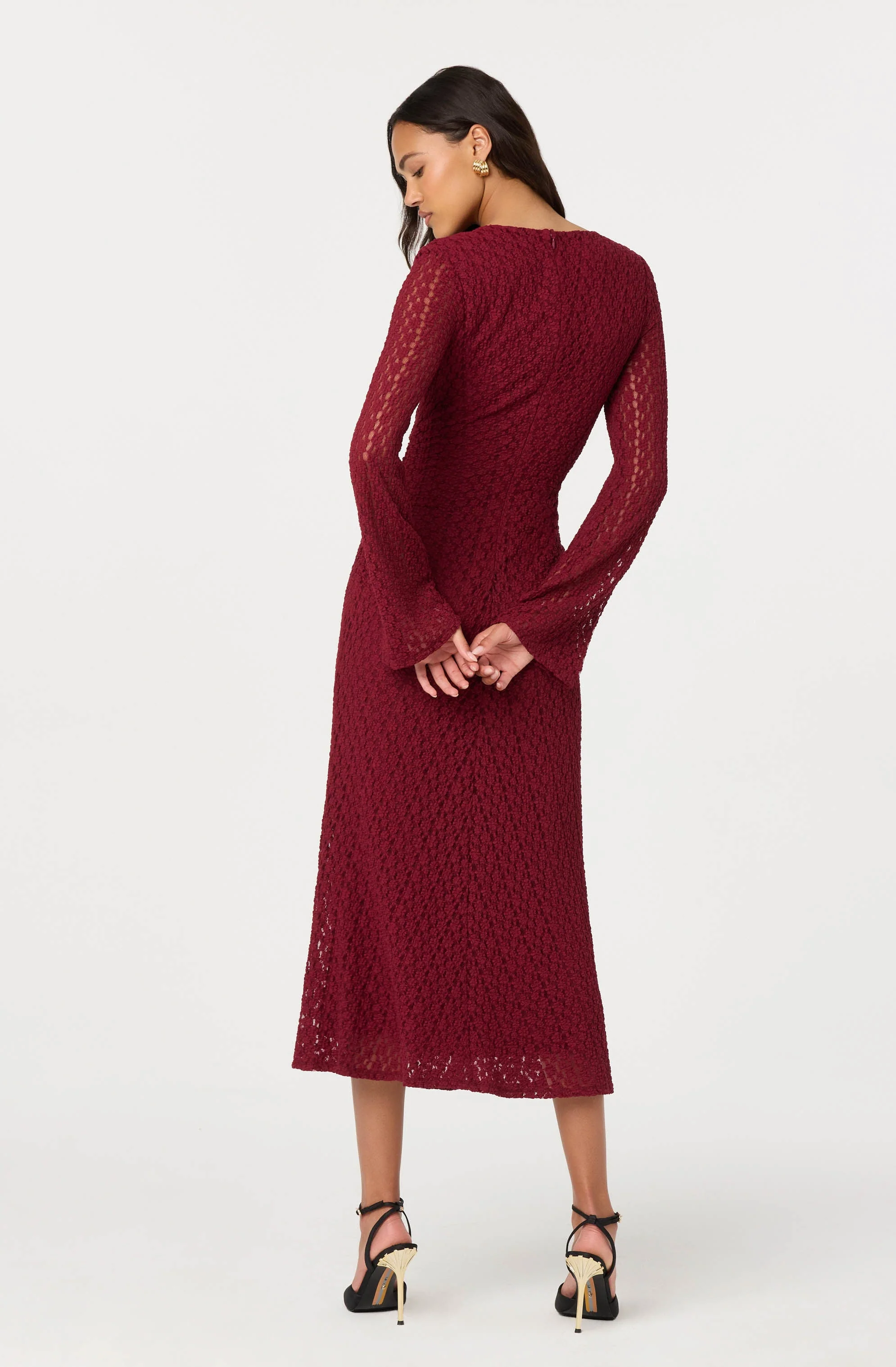 Tamia Floral Lace Bustier Midi Dress - Image 4