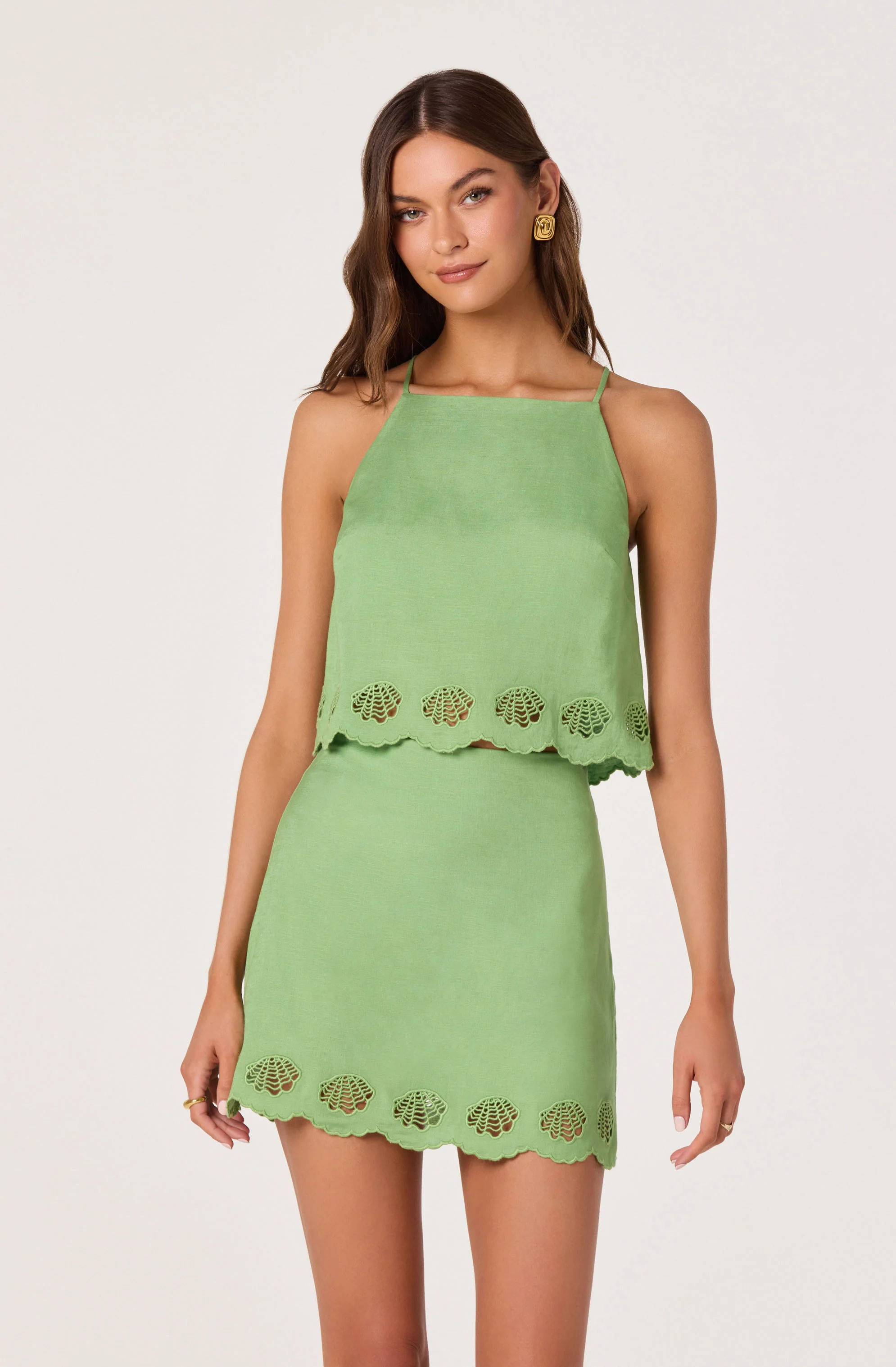 Taniya Embroidered Linen Tank Top - Image 2