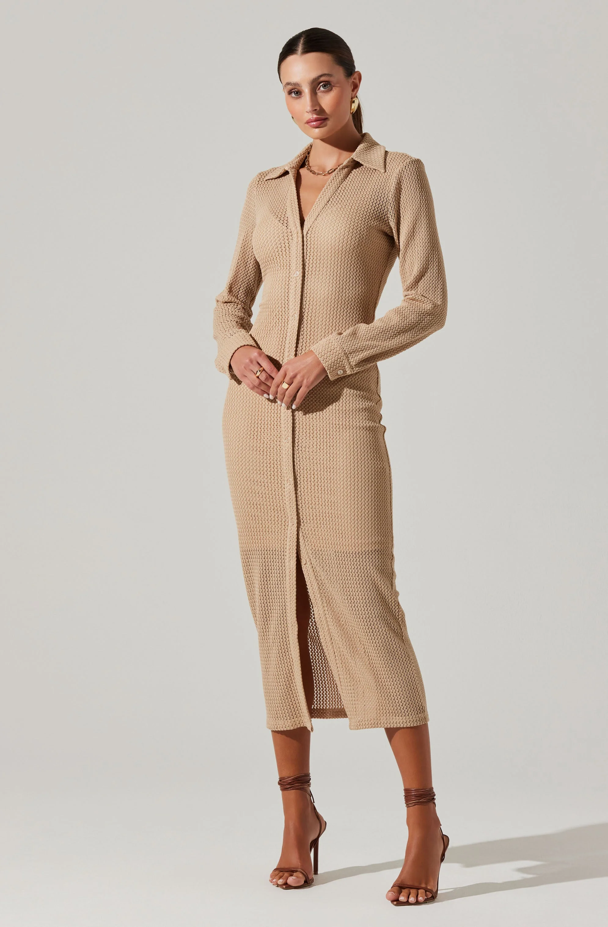 Tawna Open Stitch Midi Dress - Image 7