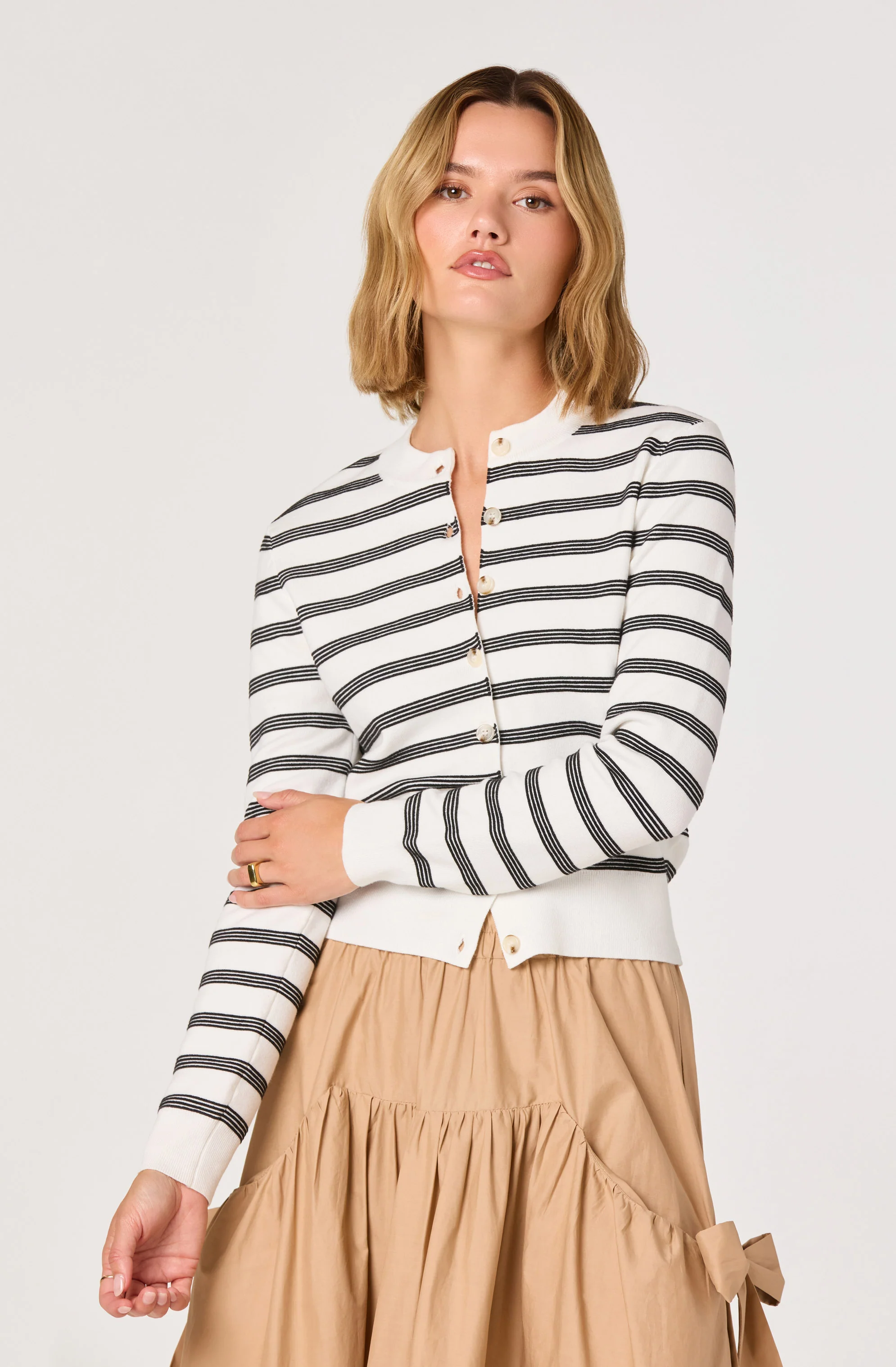 Tawni Striped Button-Front Cardigan - Image 3