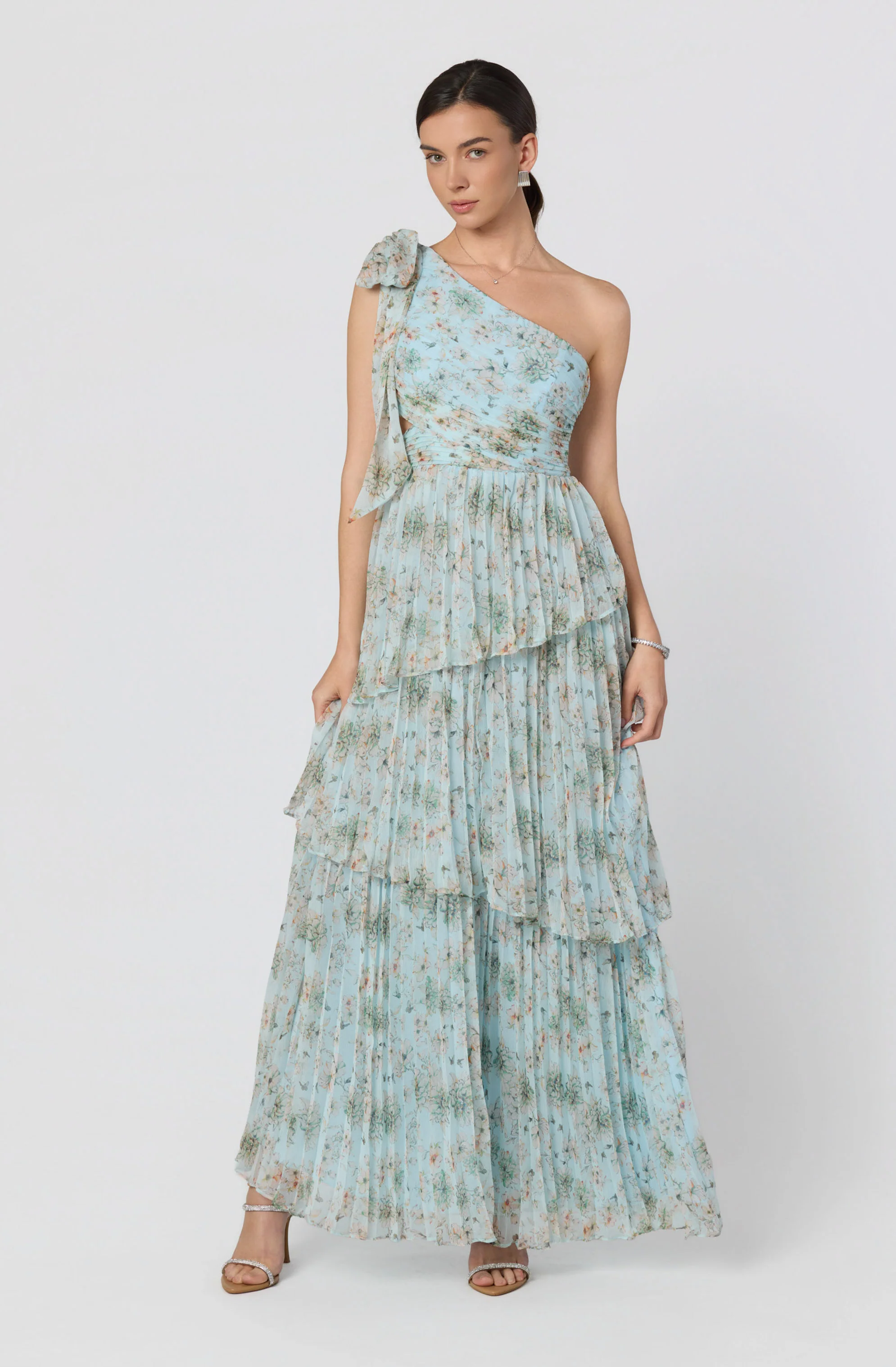 Tearra Floral One-Shoulder Tiered Maxi Dress - Image 2