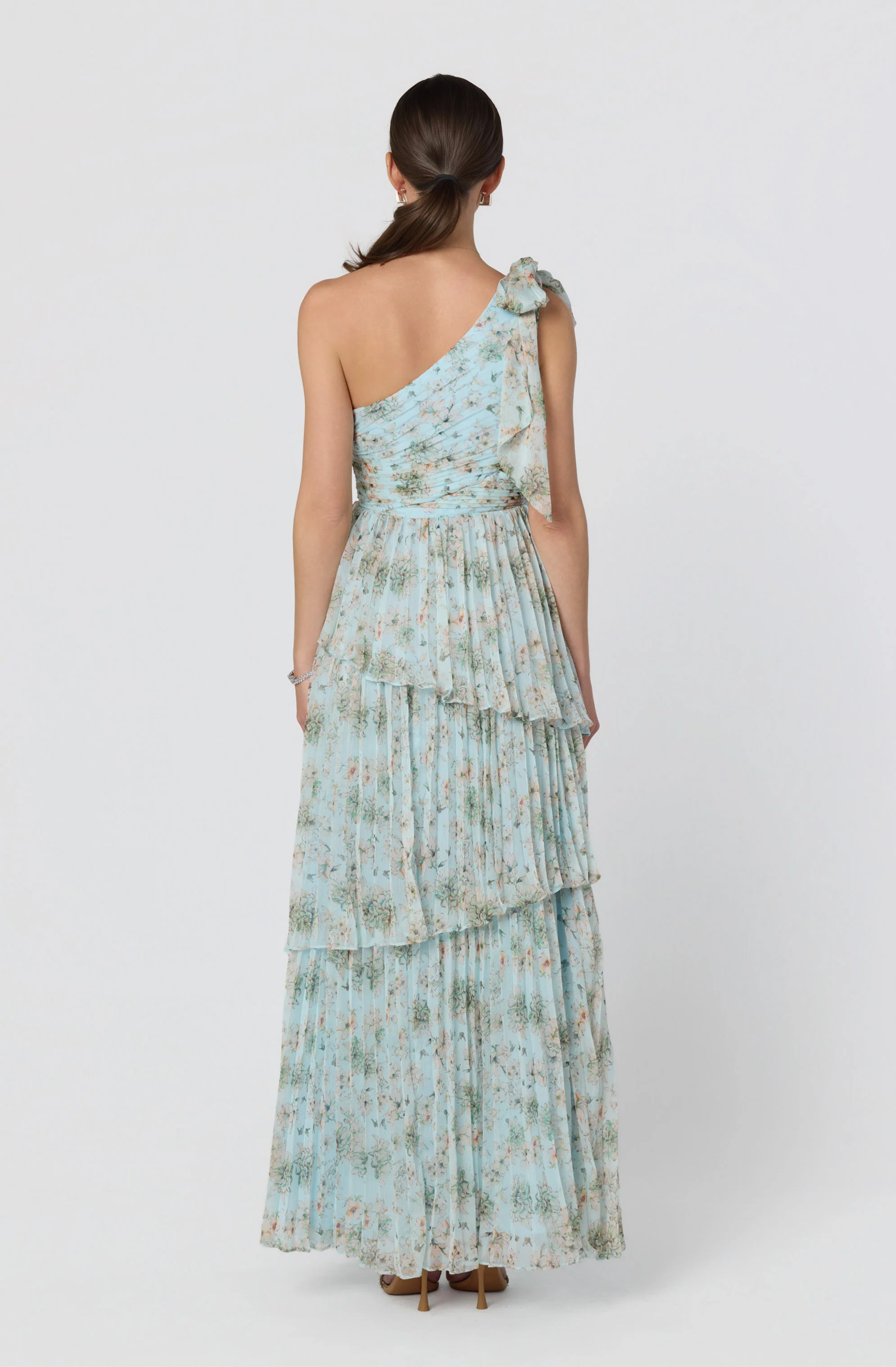 Tearra Floral One-Shoulder Tiered Maxi Dress - Image 3