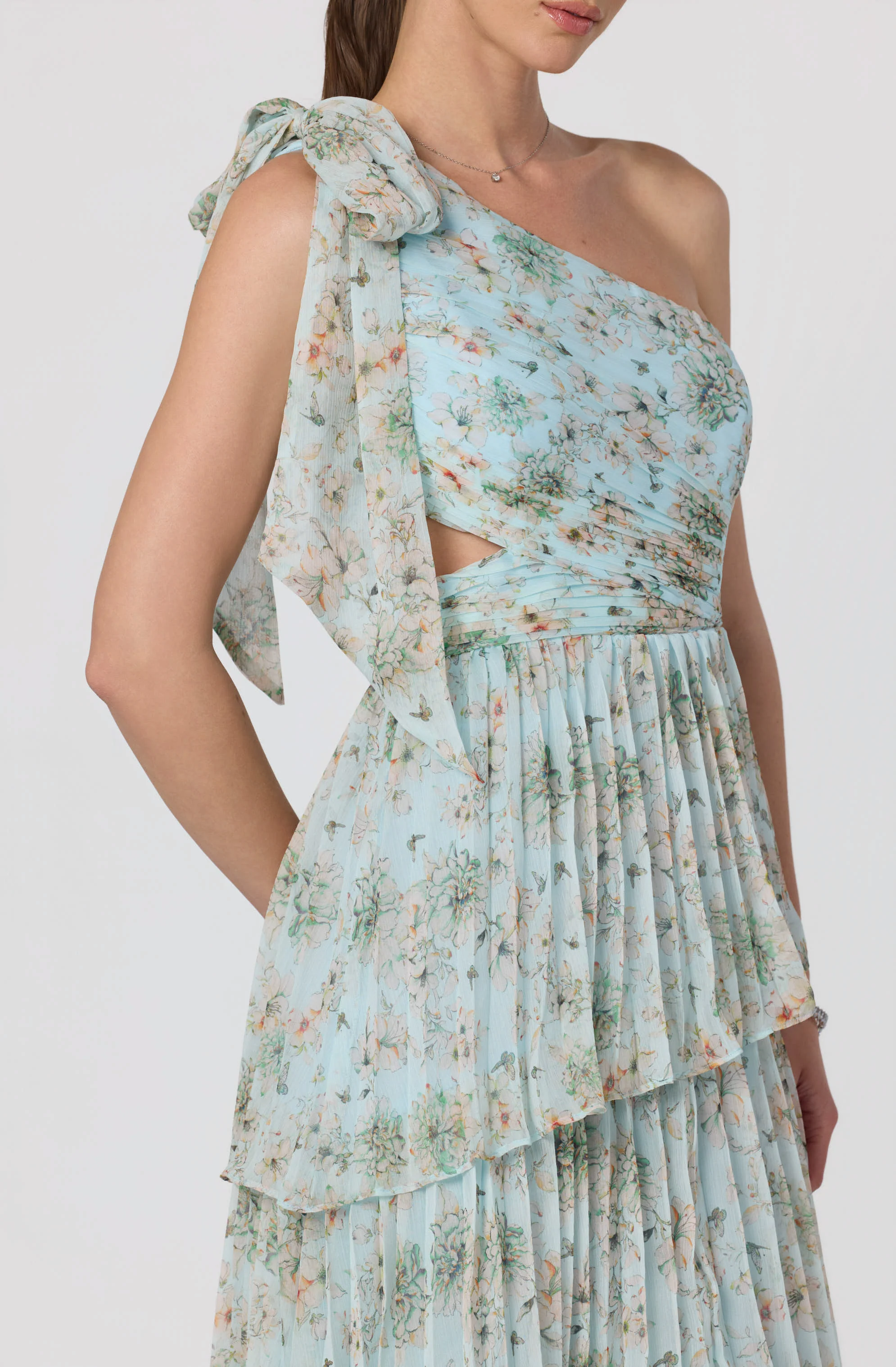Tearra Floral One-Shoulder Tiered Maxi Dress - Image 6
