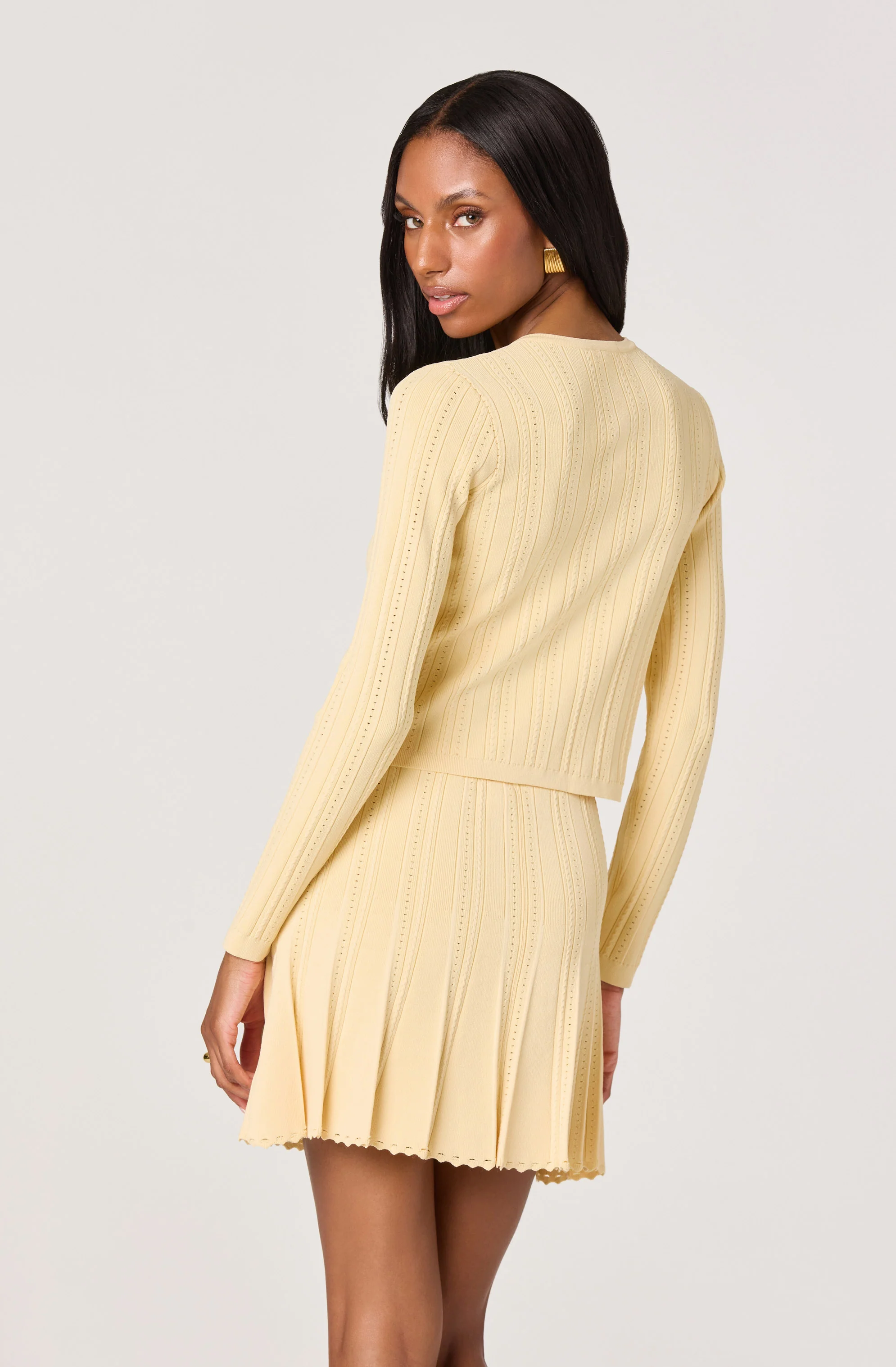 Tehya Pointelle Knit Pleated Skirt - Image 4