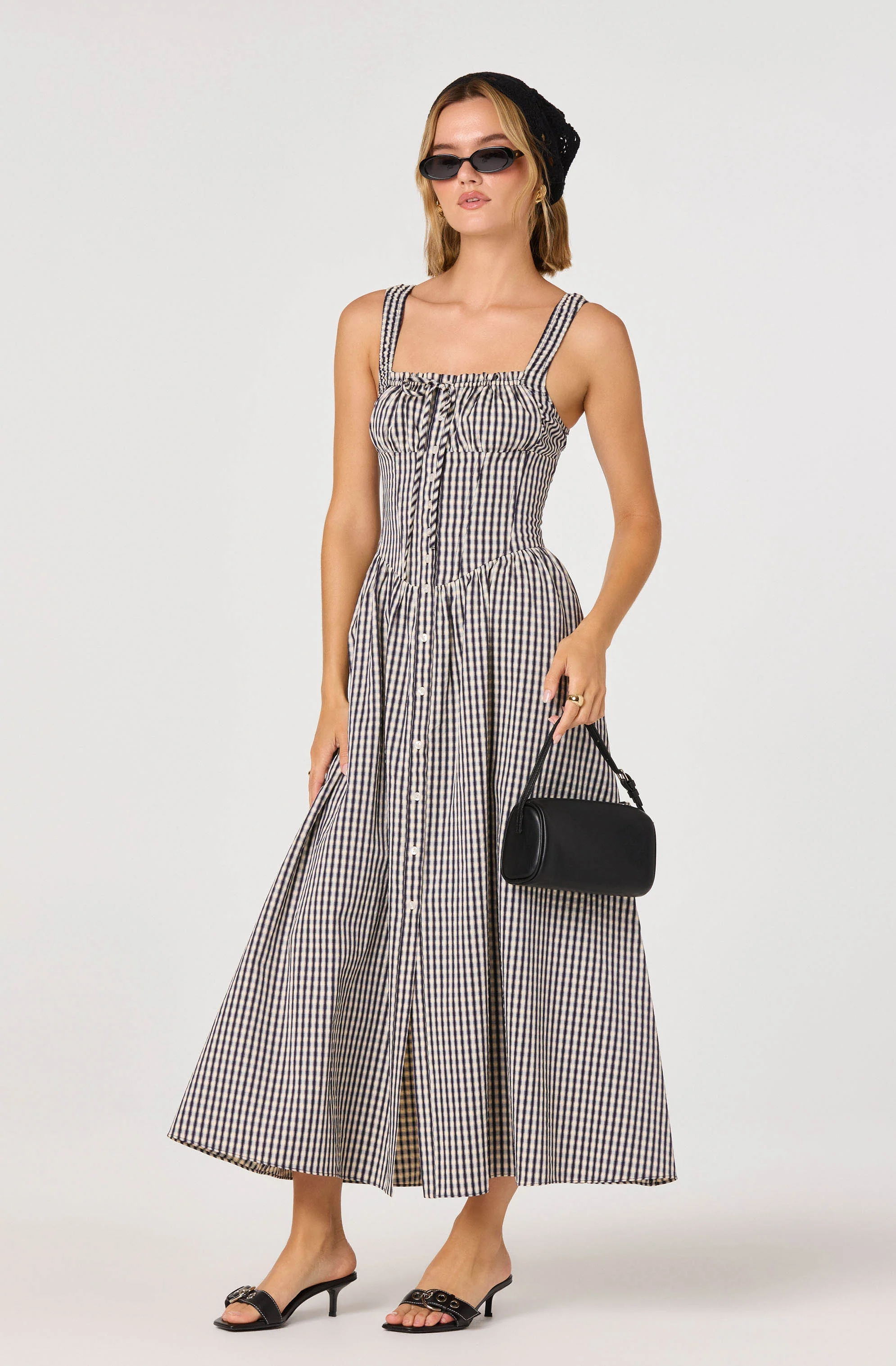 Temperance Gingham Check Maxi Dress - Image 2