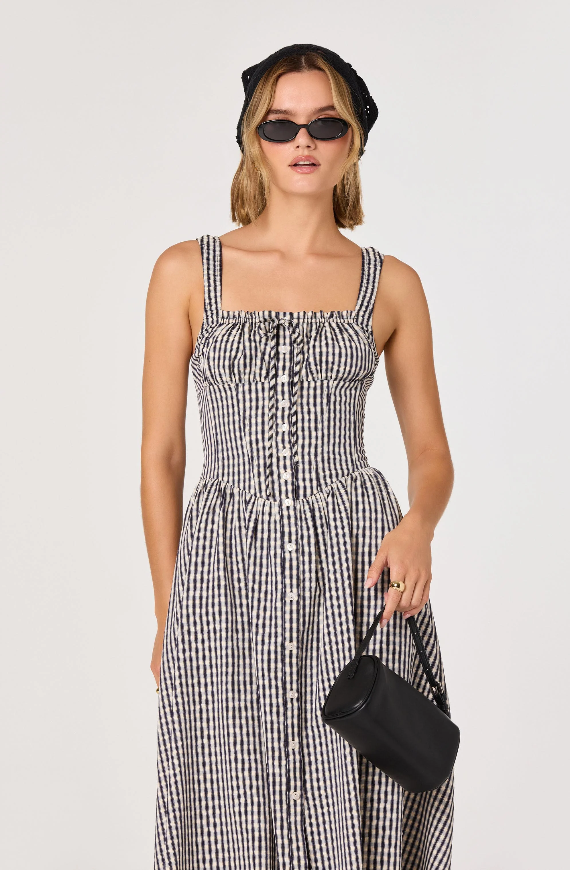 Temperance Gingham Check Maxi Dress - Image 4