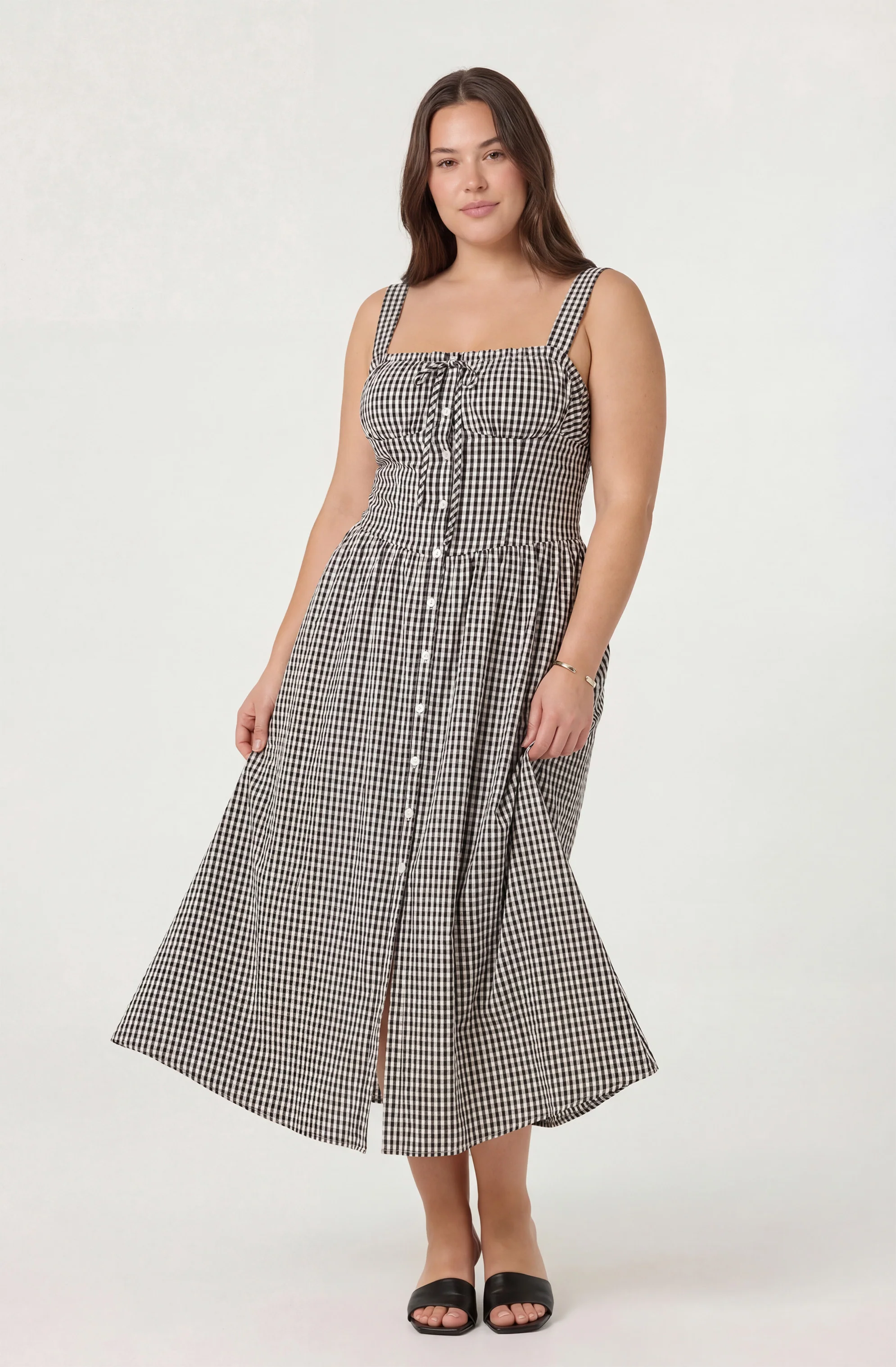 Temperance Gingham Check Maxi Dress - Image 7