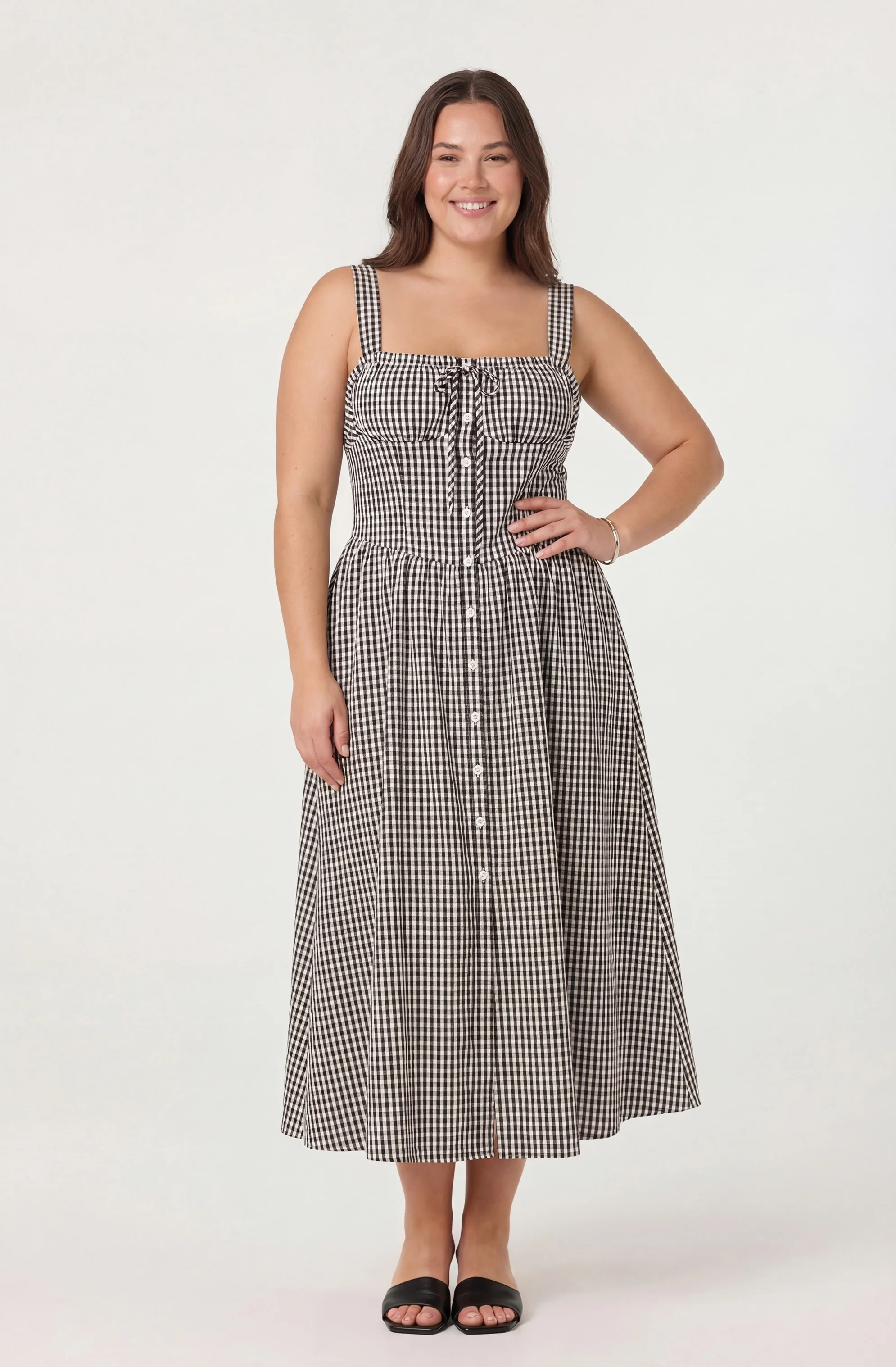 Temperance Gingham Check Maxi Dress - Image 8