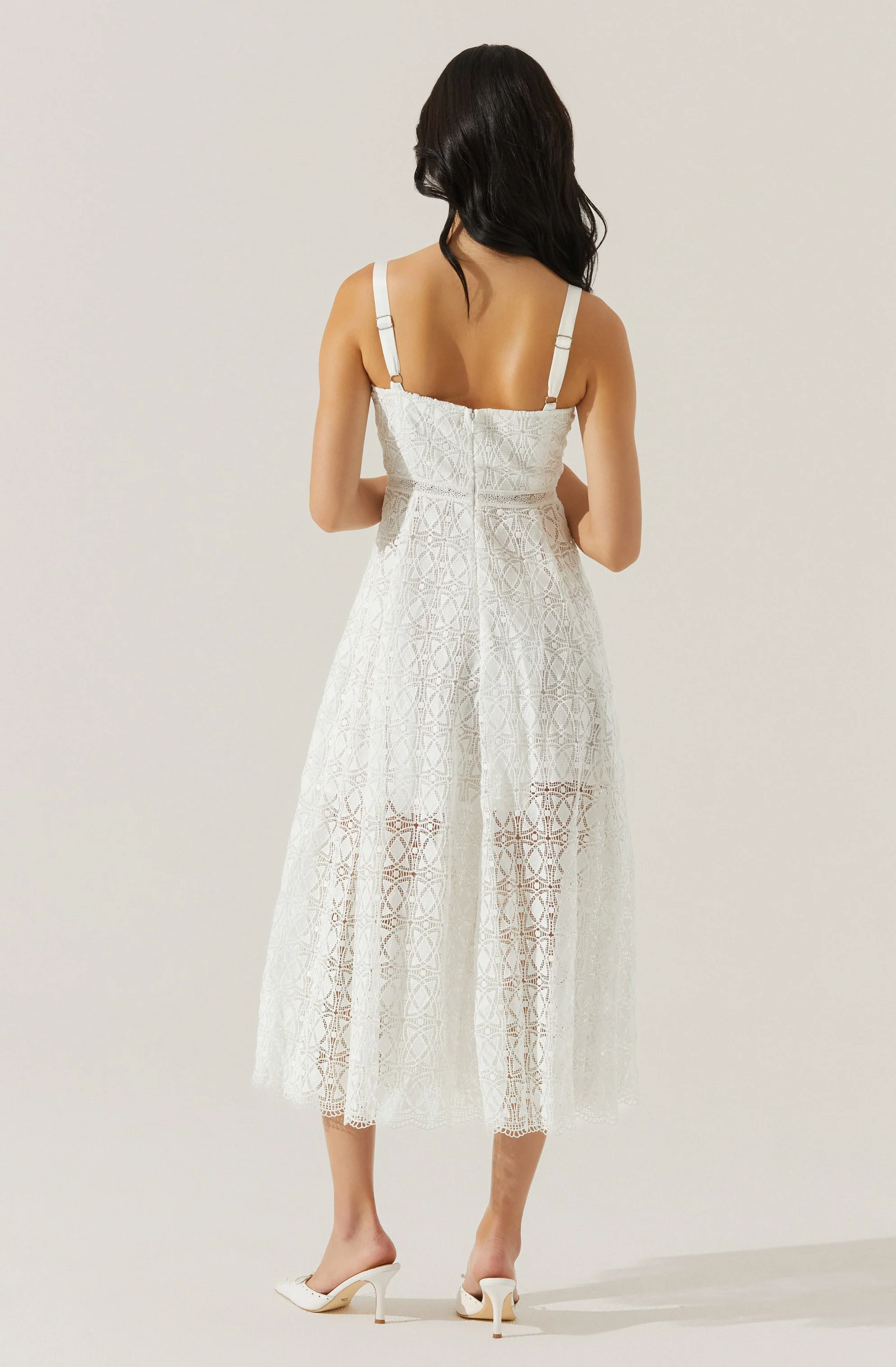 Tenna Floral Lace Bustier Midi Dress - Image 5