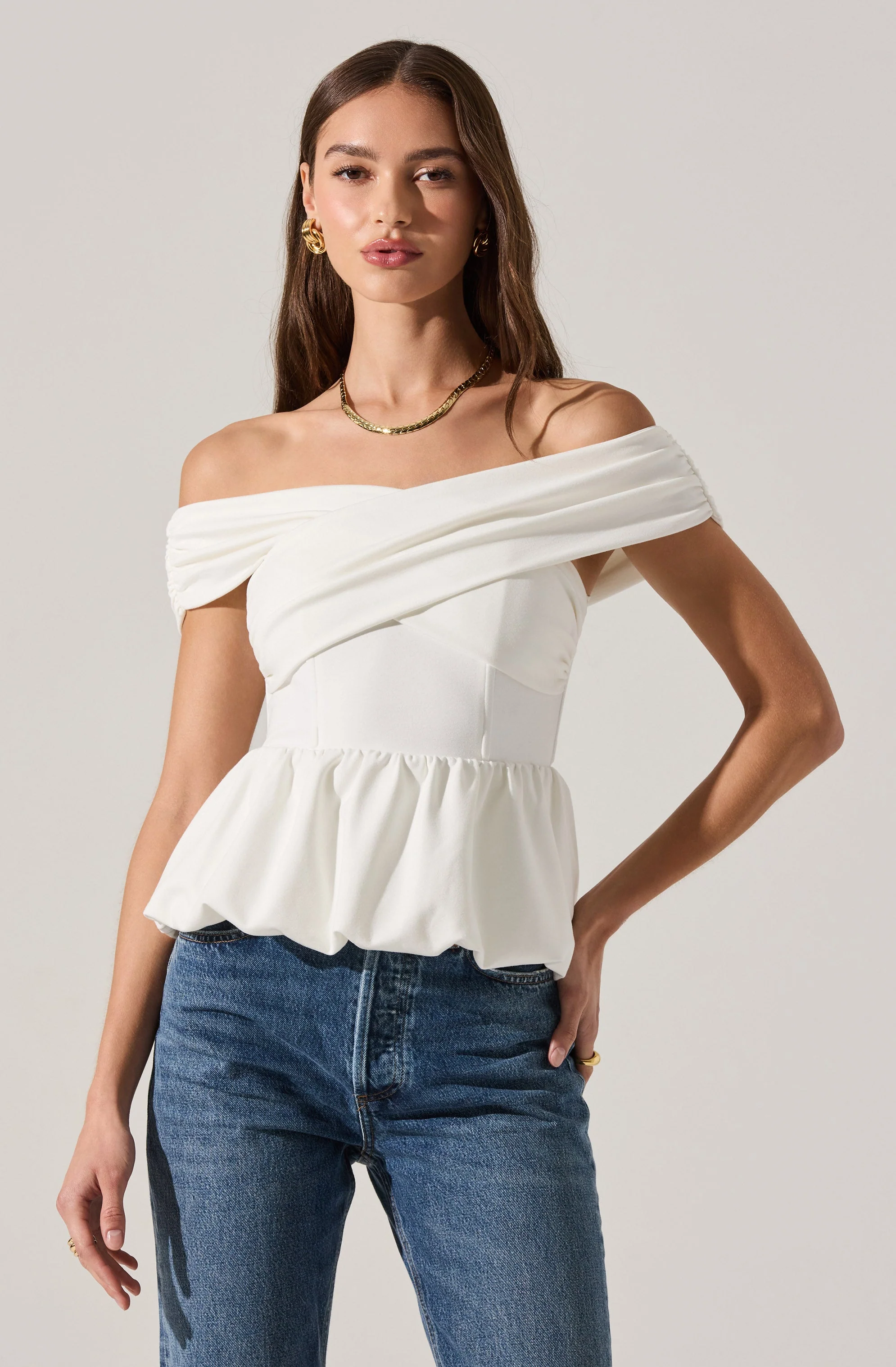 Tennille Off Shoulder Peplum Top - Image 10