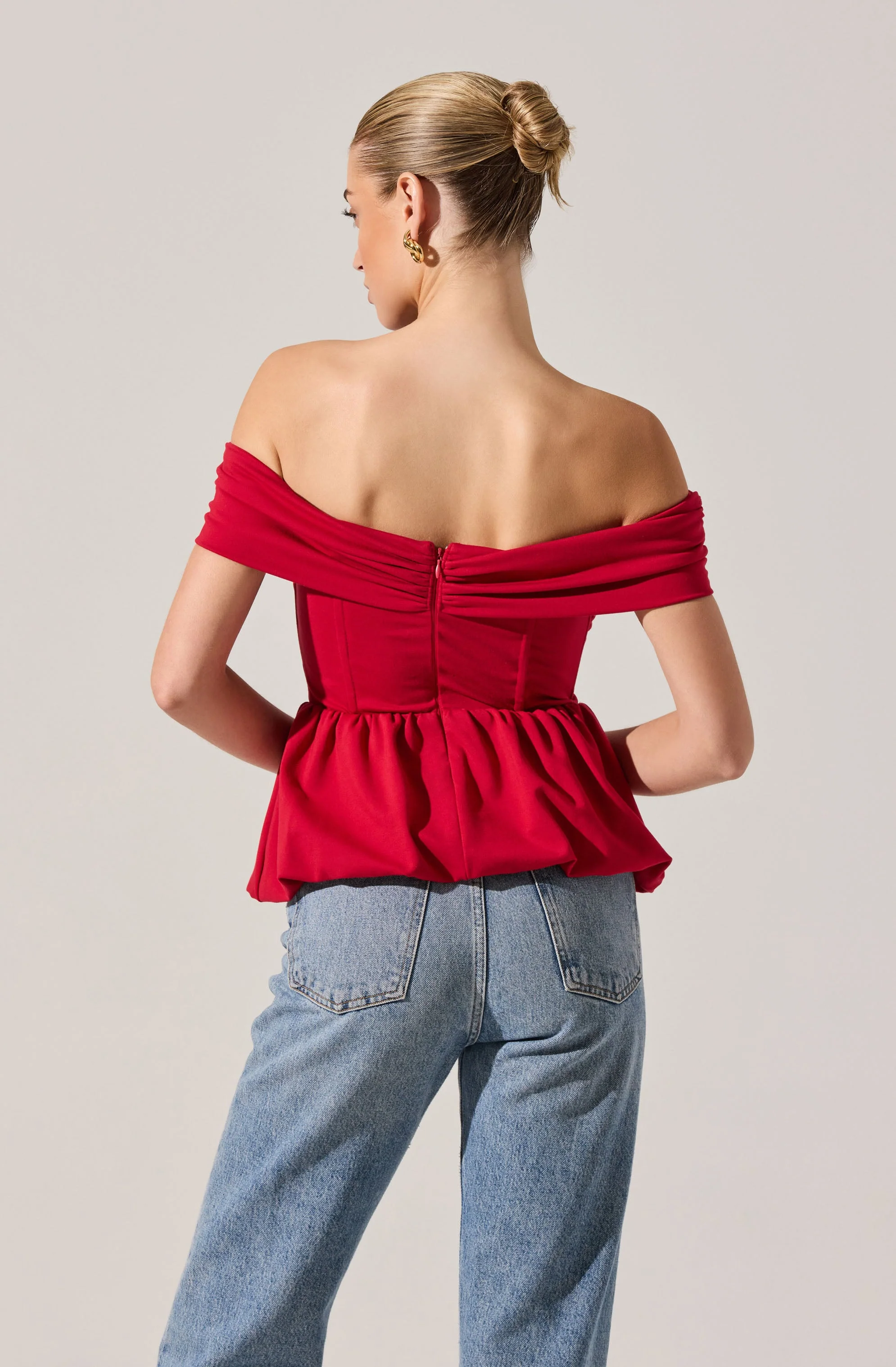 Tennille Off Shoulder Peplum Top - Image 3