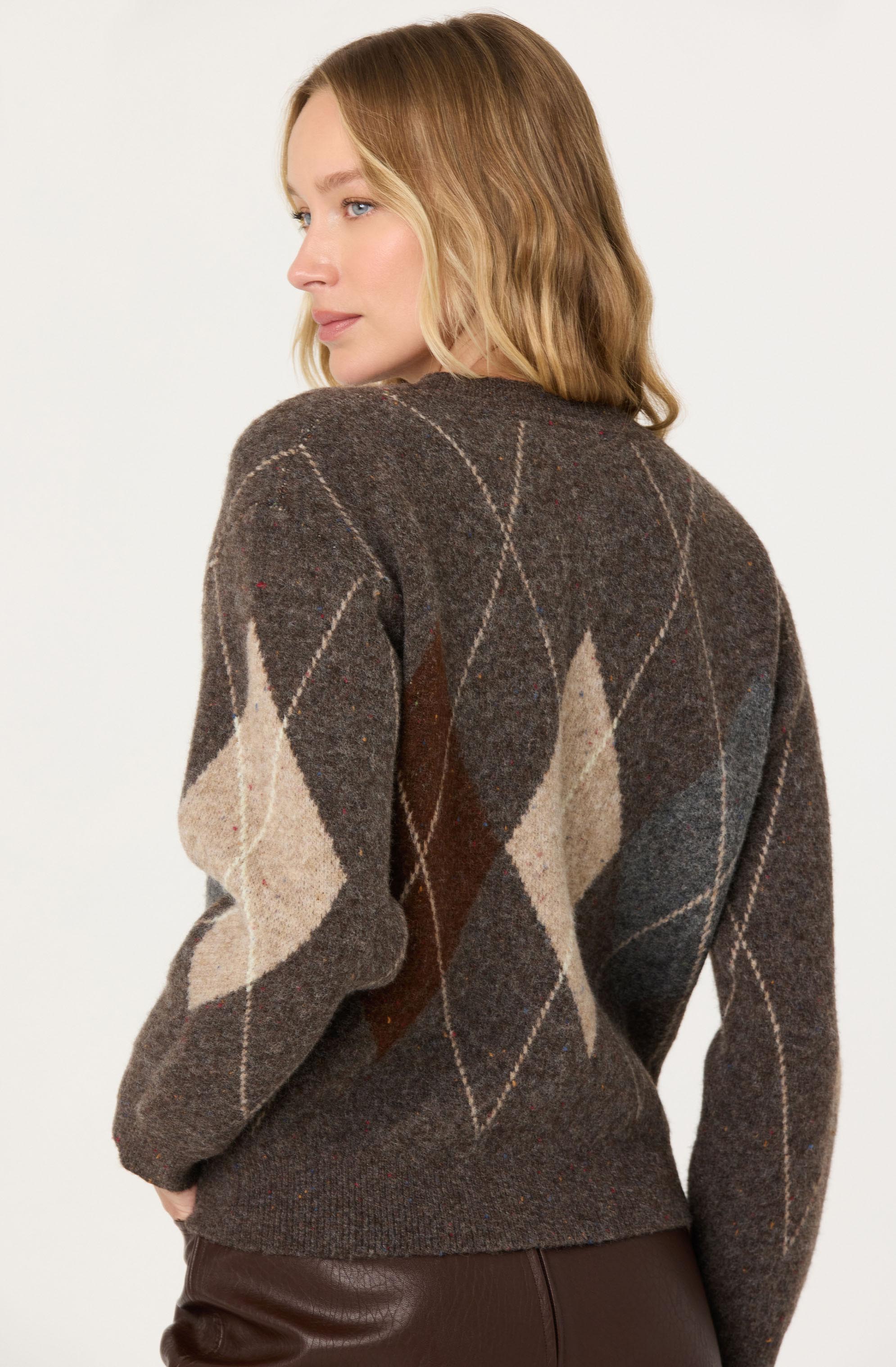 Terri Argyle Crewneck Sweater - Image 4