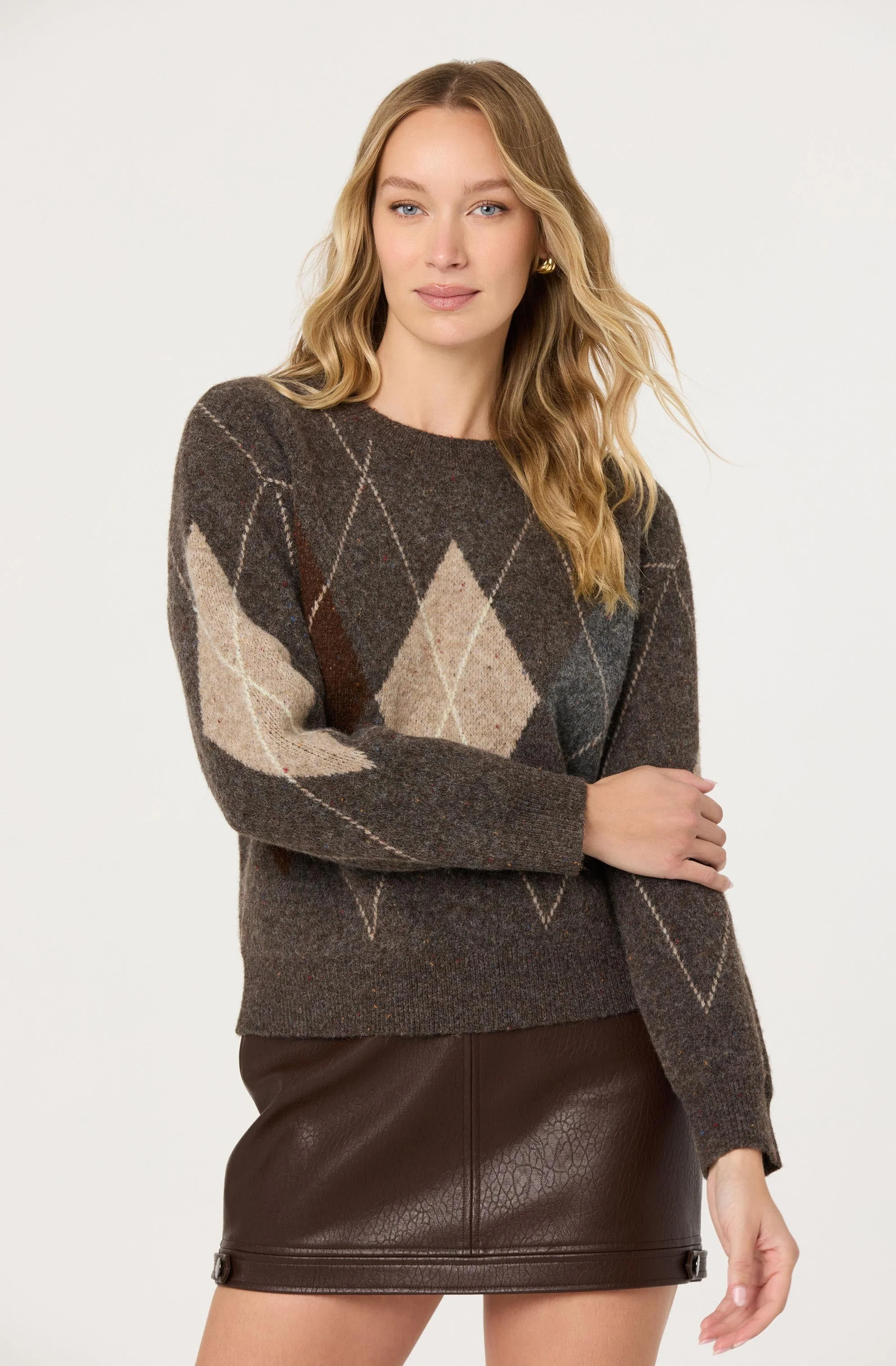 Terri Argyle Crewneck Sweater - Image 5