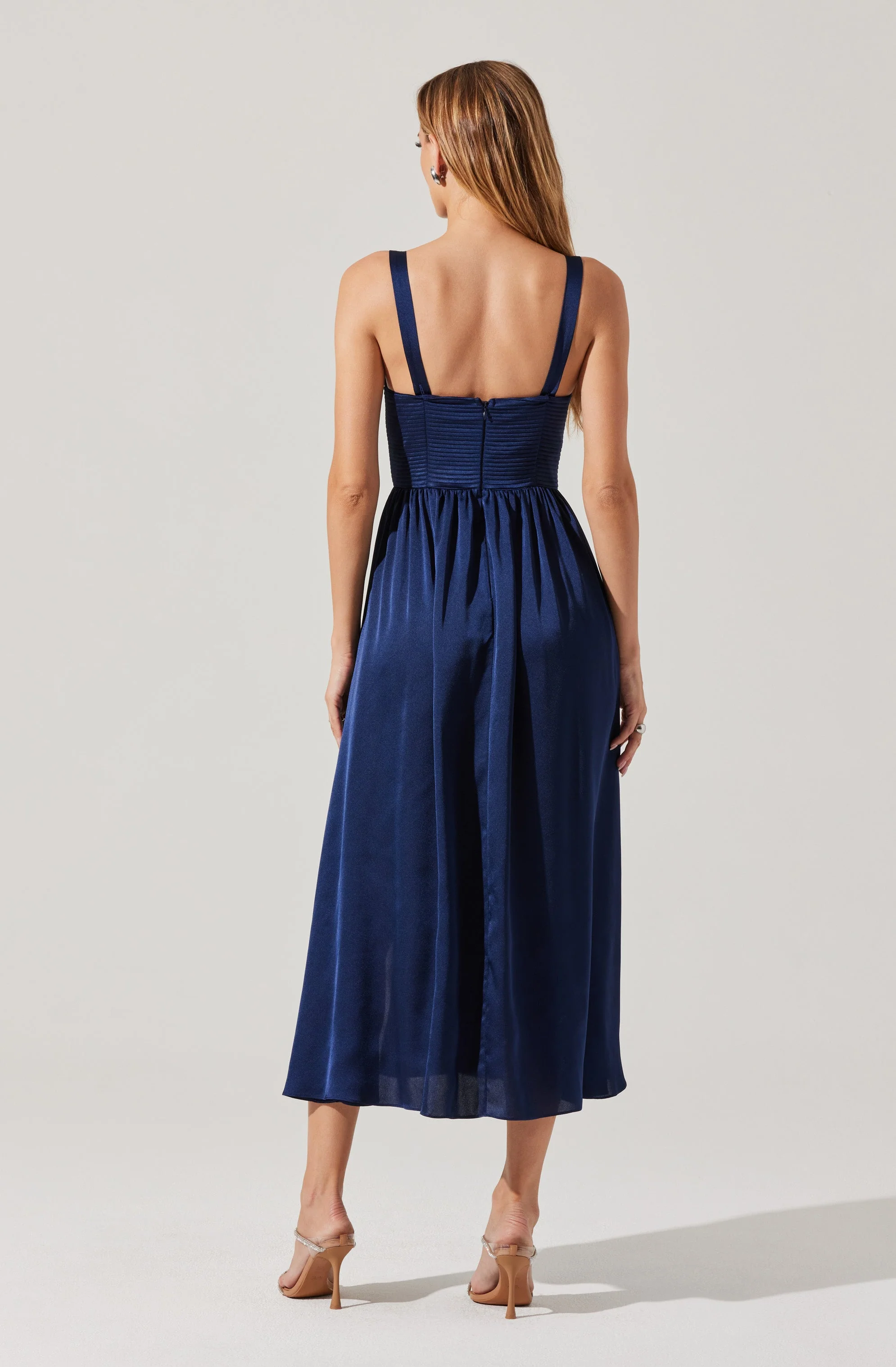 Pleated Bustier Midi Dress - Image 11