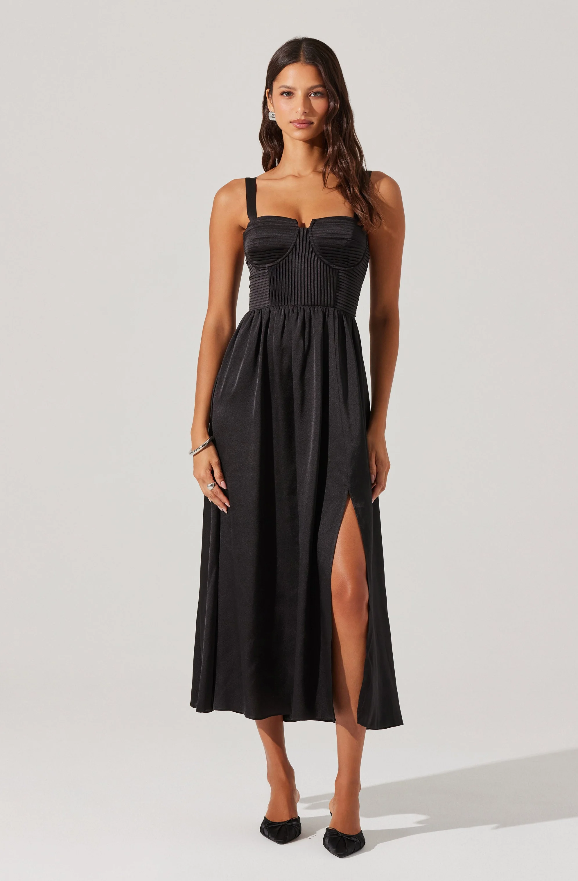 Pleated Bustier Midi Dress - Image 15