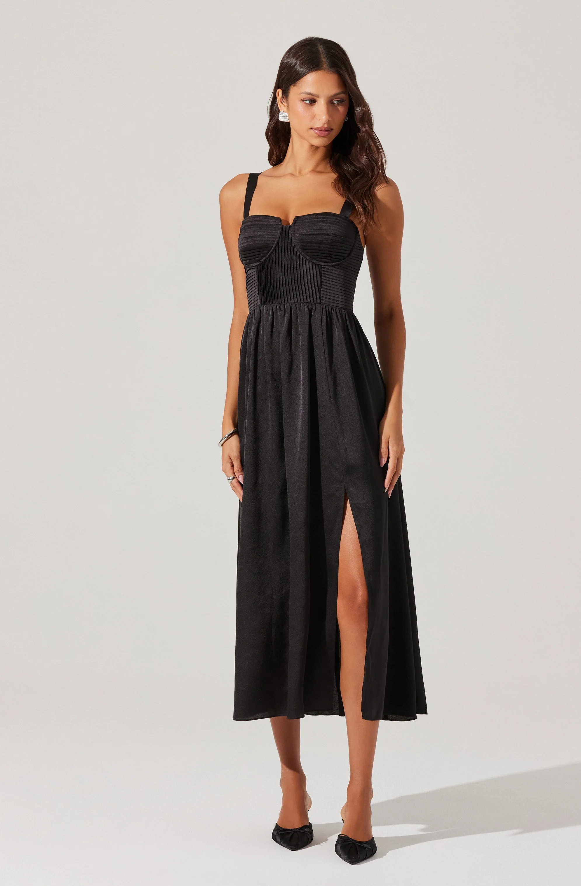 Pleated Bustier Midi Dress - Image 17